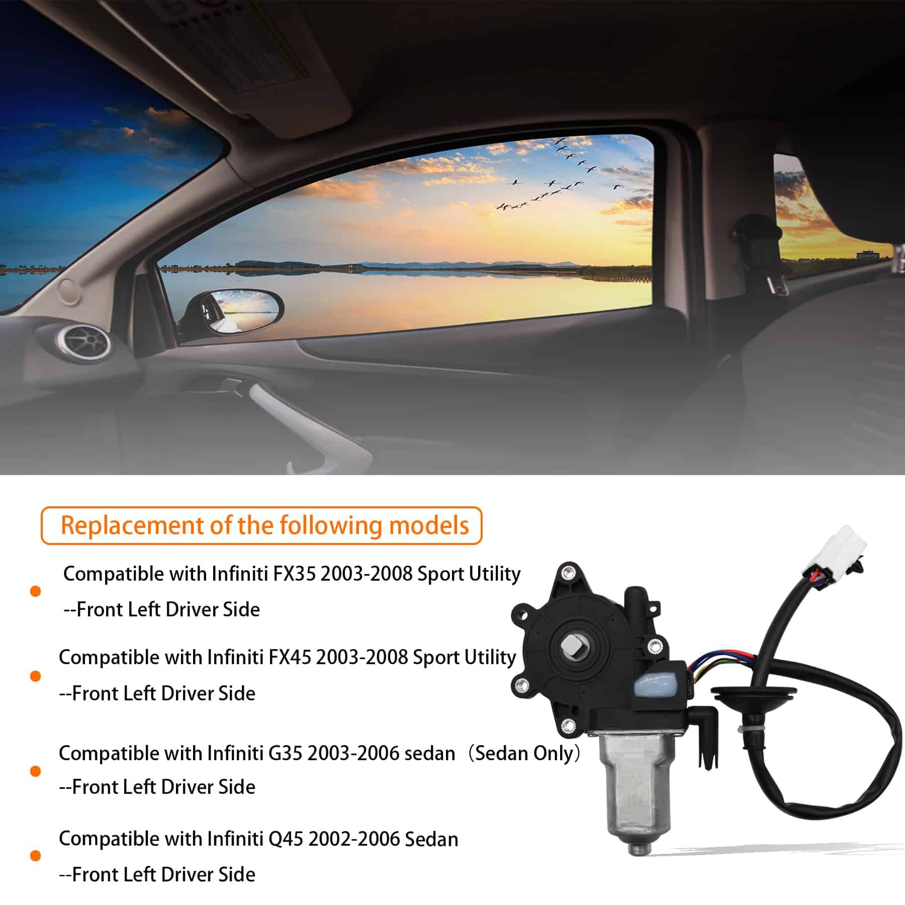 Motor de Elevación de Ventana para Infiniti FX35/FX45/G35 - Imagen 3