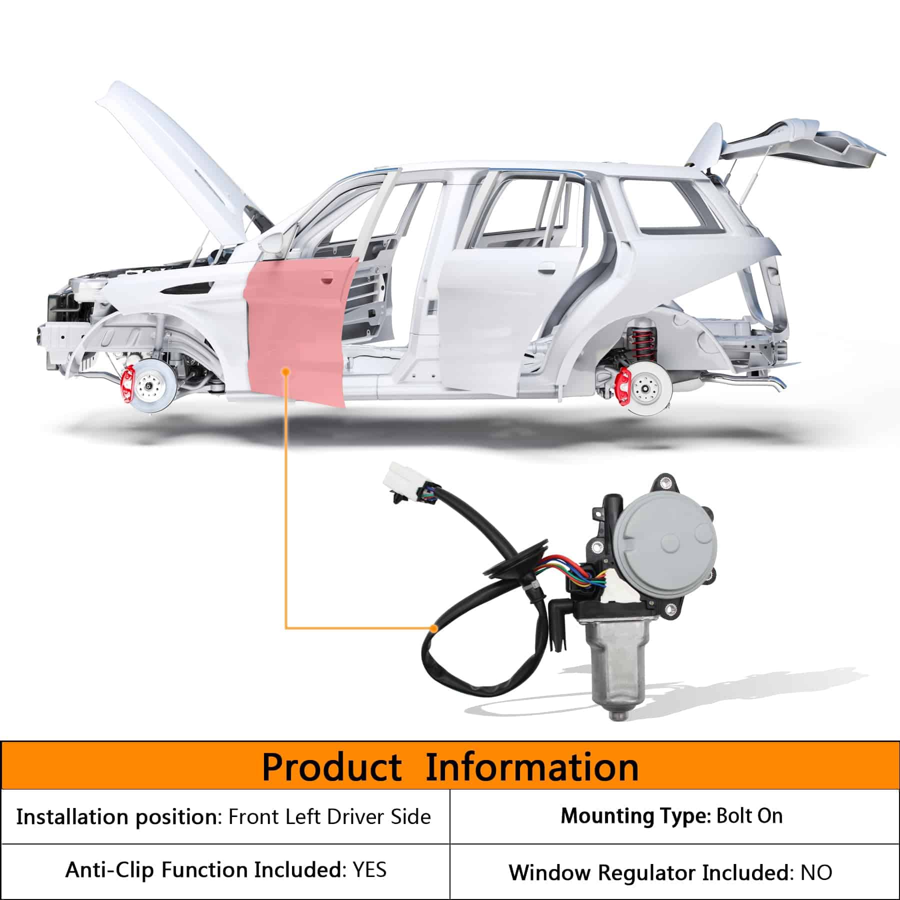 Motor de Elevación de Ventana para Infiniti FX35/FX45/G35 - Imagen 4