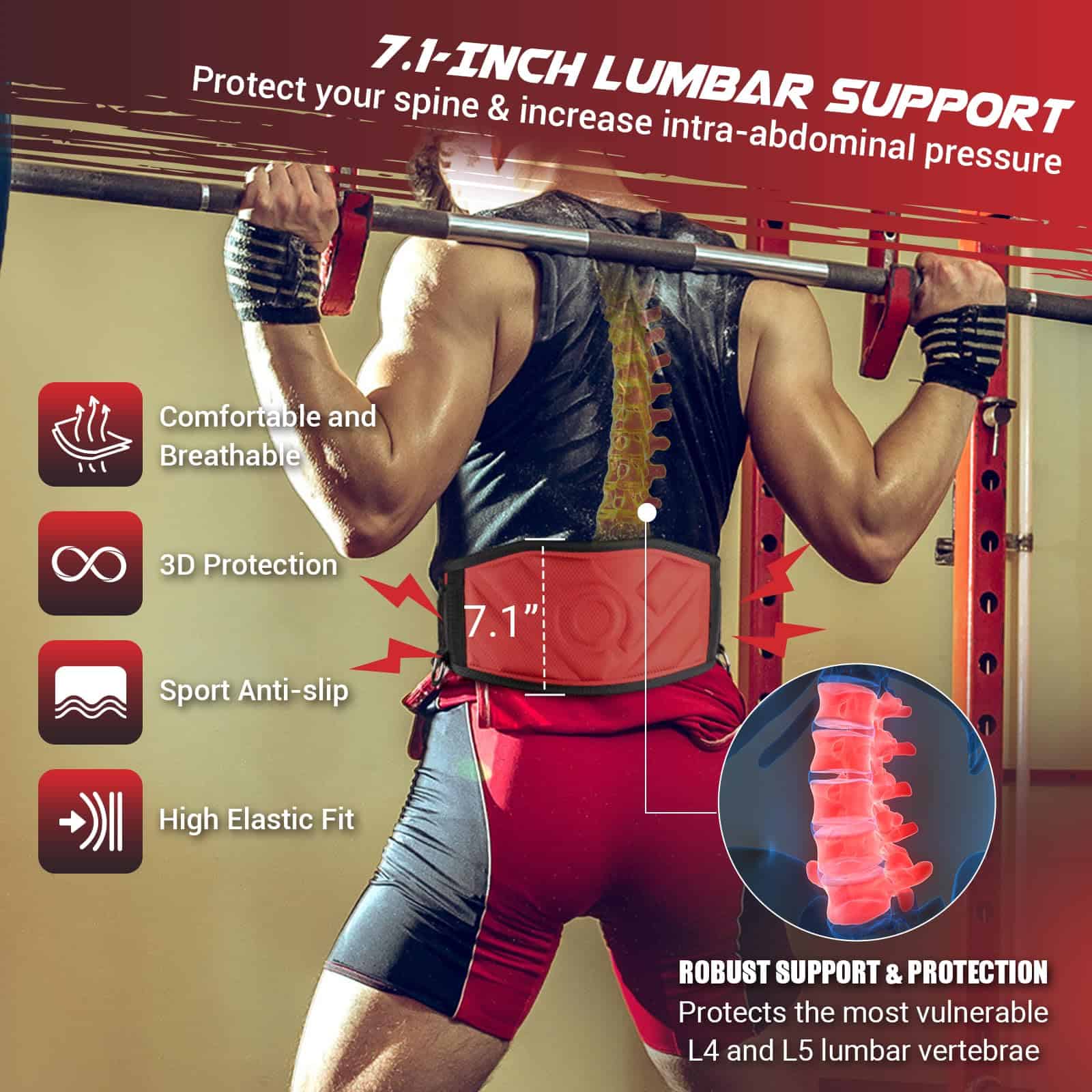 Cinturón de Levantamiento de Pesas de 3 en 1 con Cadena de - Imagen 8