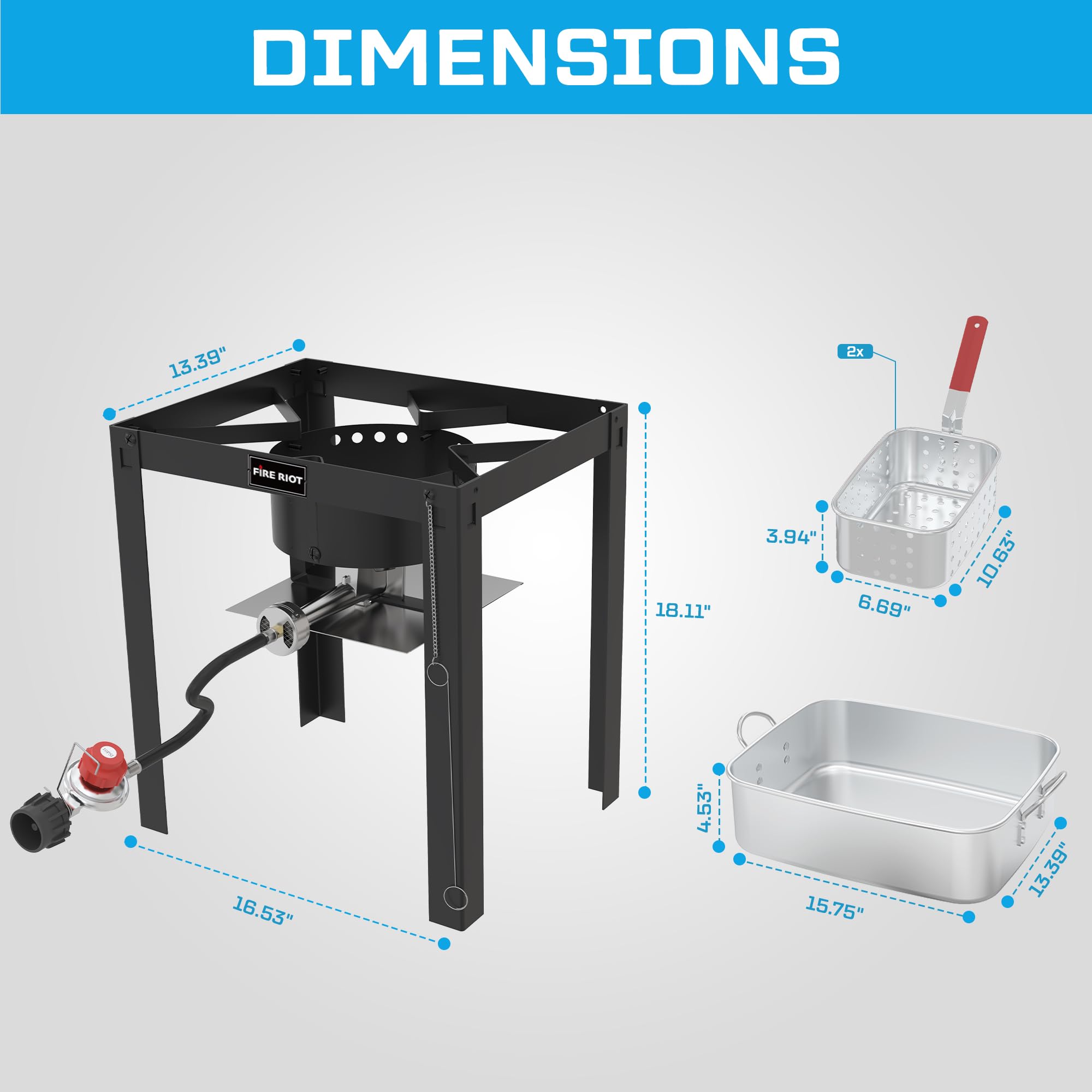 Freidora profunda de propano Fire Riot 50,000 BTU - 18QT de - Imagen 4