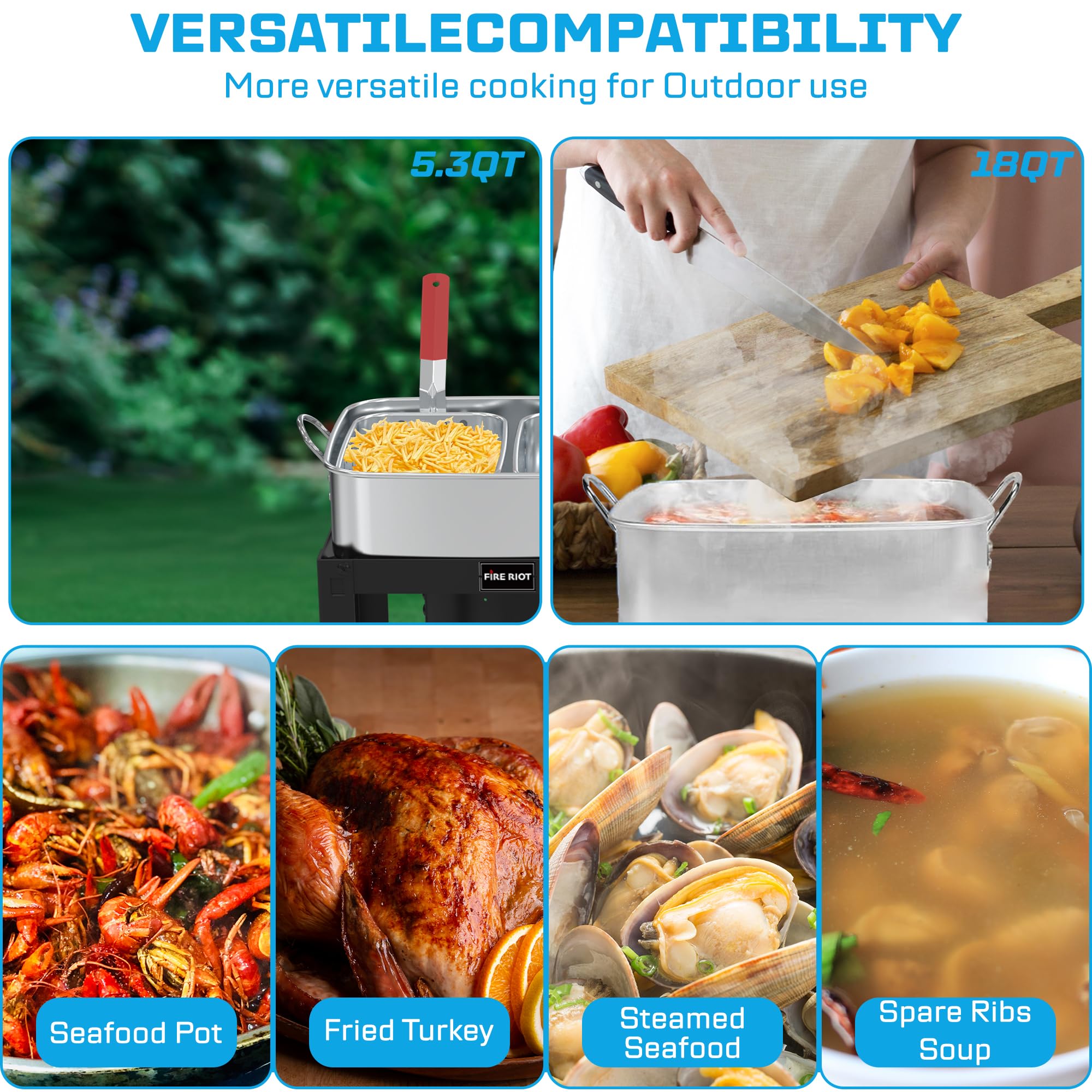 Freidora profunda de propano Fire Riot 50,000 BTU - 18QT de - Imagen 8