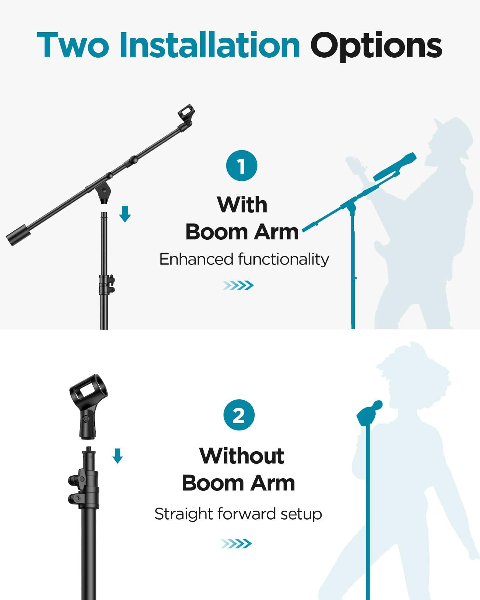 InnoGear Mic Stand, Altura Máxima 82.28" Soporte de - Imagen 4