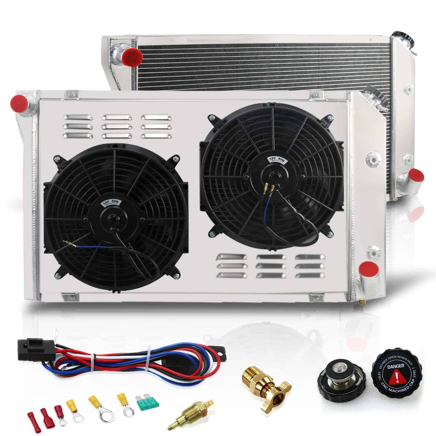 Radiador de aluminio de 3 filas YUFUQIDA DPI718 EC718 + 2 x