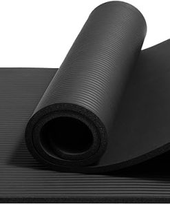 Tapete de Yoga Negro Grueso Todo Uso de 1/2 Pulgada de Alta