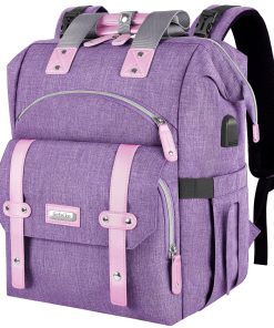 Mochila para pañales Jiefeike, Bolso morado para mamá papá