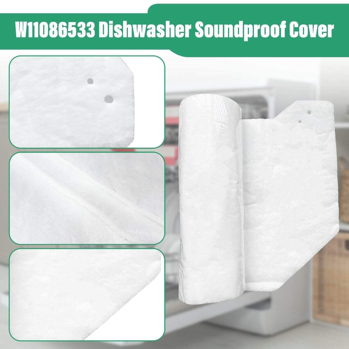 Cubierta insonorizante para lavavajillas W11086533, Blanco - Imagen 4