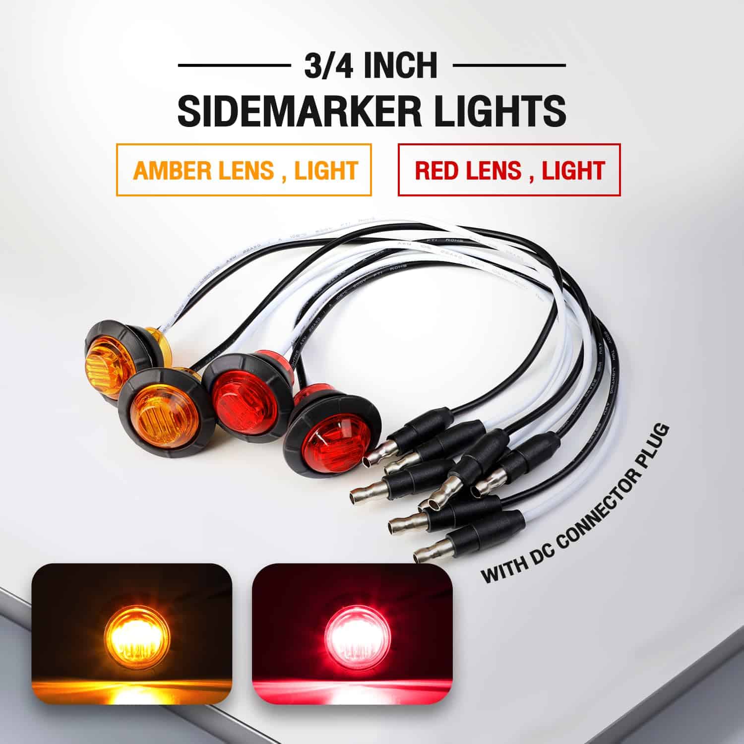 Luces indicadoras laterales de marcador de 3/4 pulgadas - Imagen 3