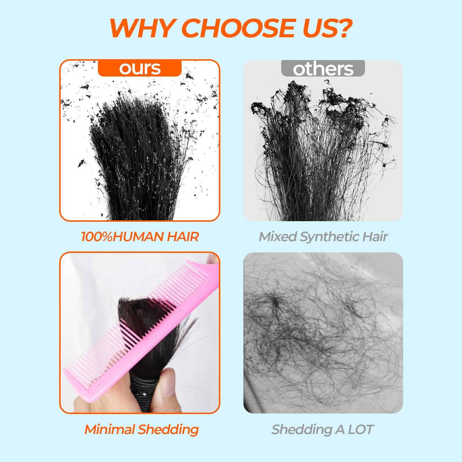 Cabello humano para trenzas boho #4 22 pulgadas 2 paquetes - Imagen 5