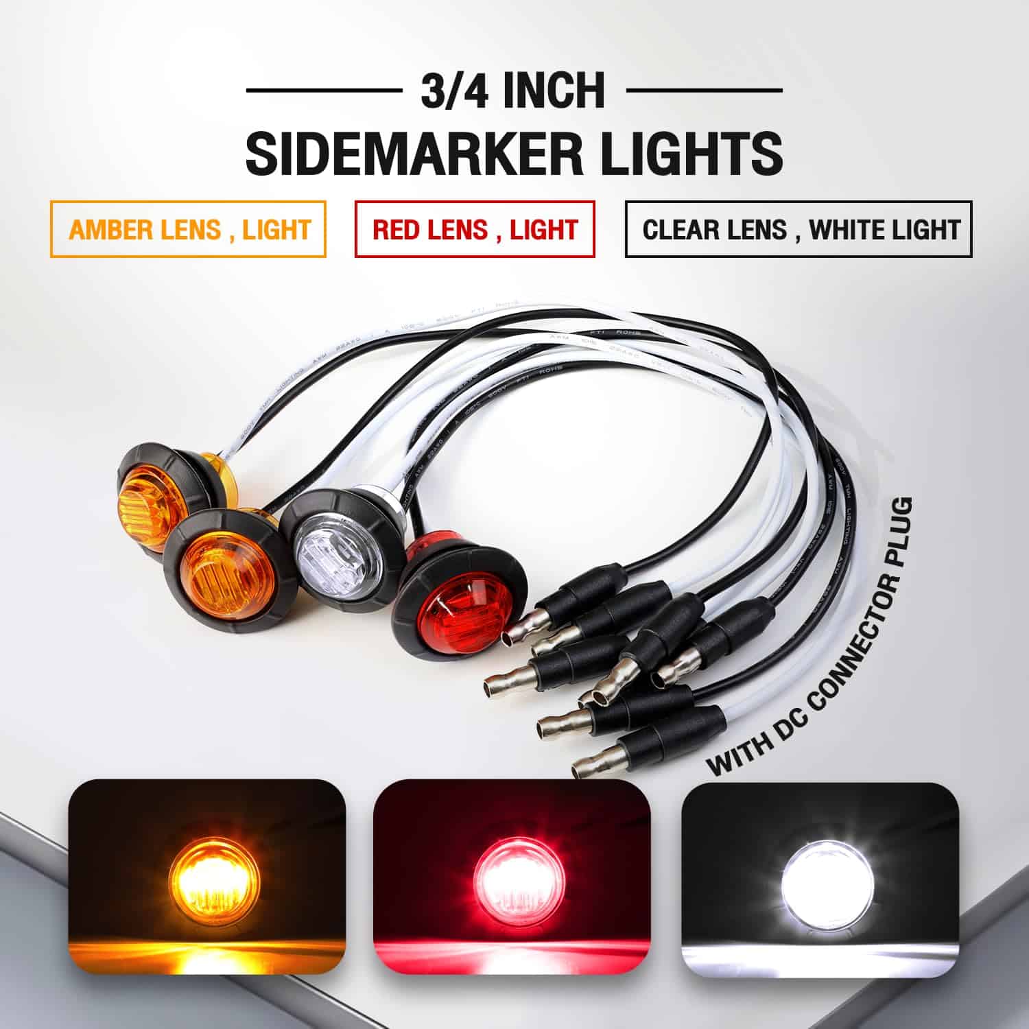 Luces Indicadoras de Marcador Lateral de 3/4 de Pulgada - Imagen 3