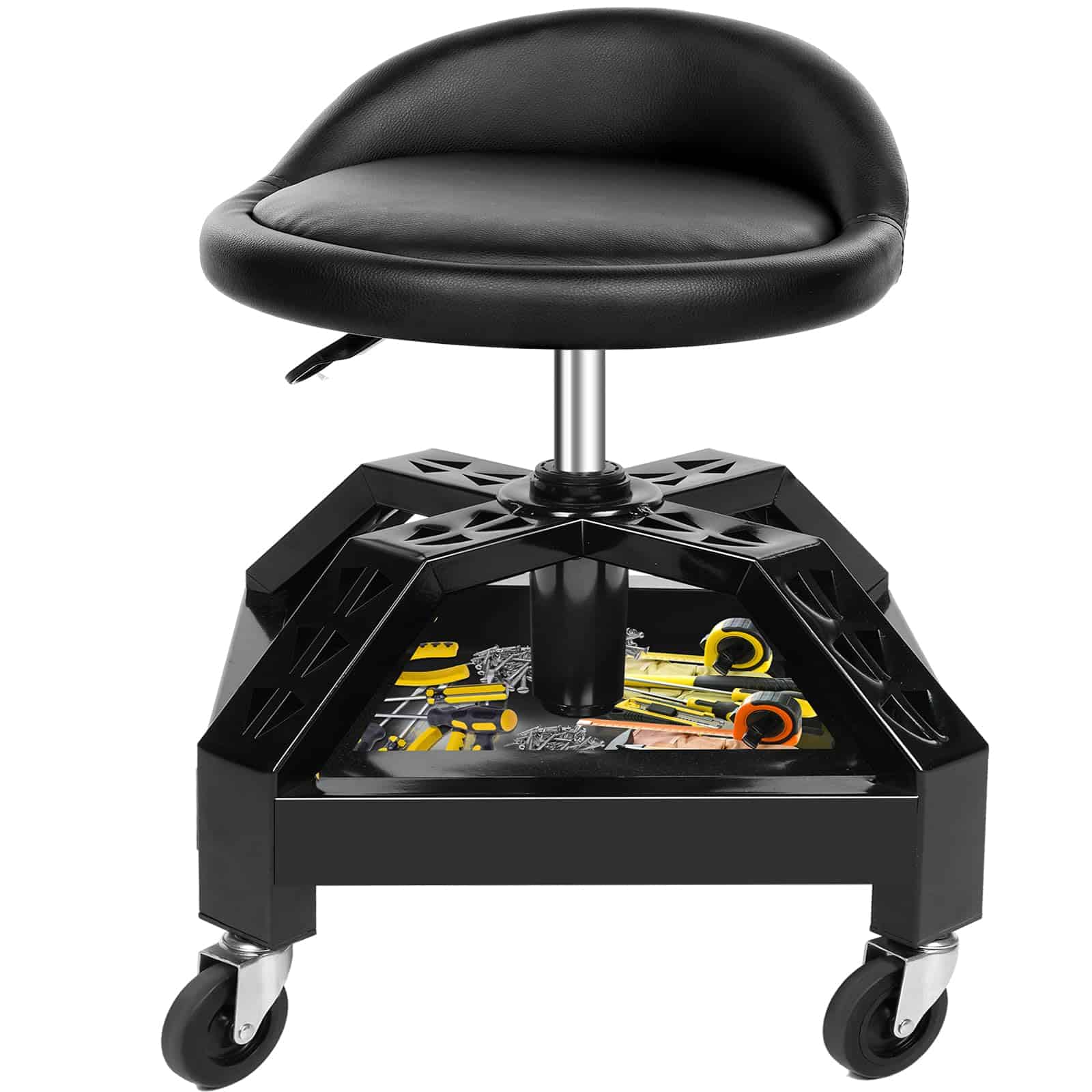 RCIACRHT Garage Shop Rolling Seat, Banco de mecánico