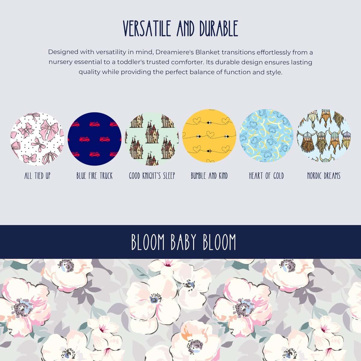 Dreamiere Ruffle Reversible Blanket Bloom Baby Bloom | - Imagen 7