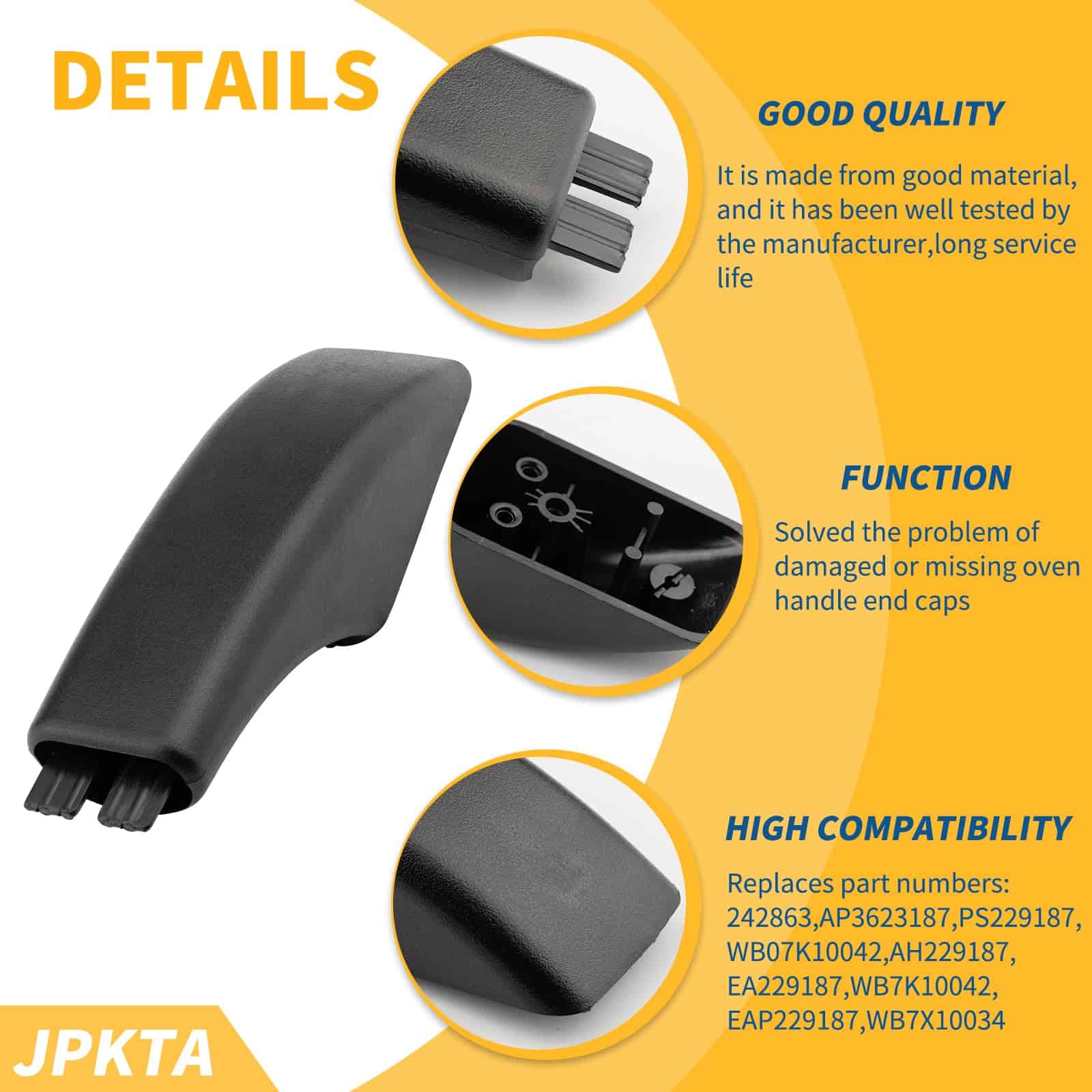 2 Pack WB07X10034 Tapas de Extremo de Mango de Horno de - Imagen 5