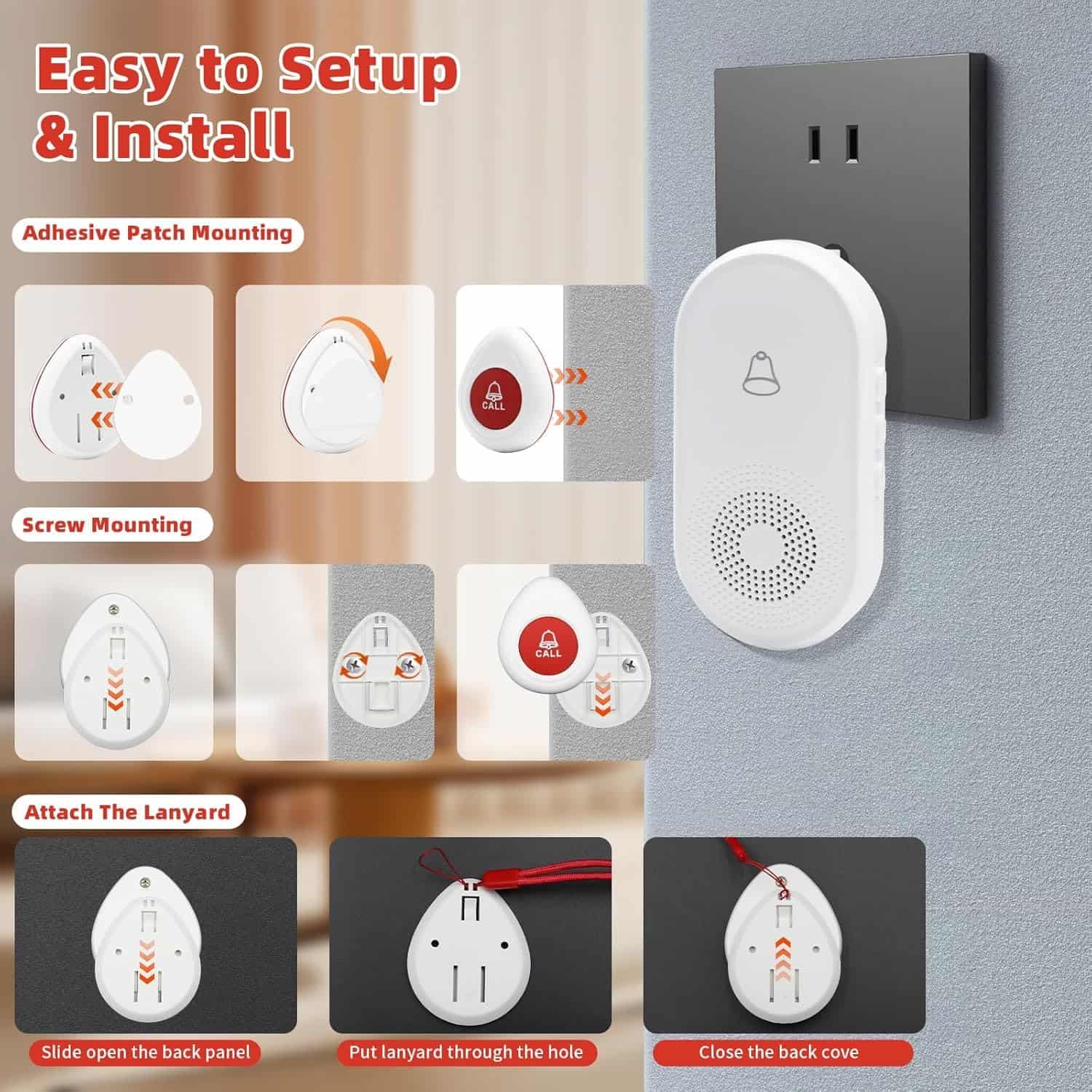 Sistema de Alerta de Emergencia Inalámbrico -Blanco - Imagen 8