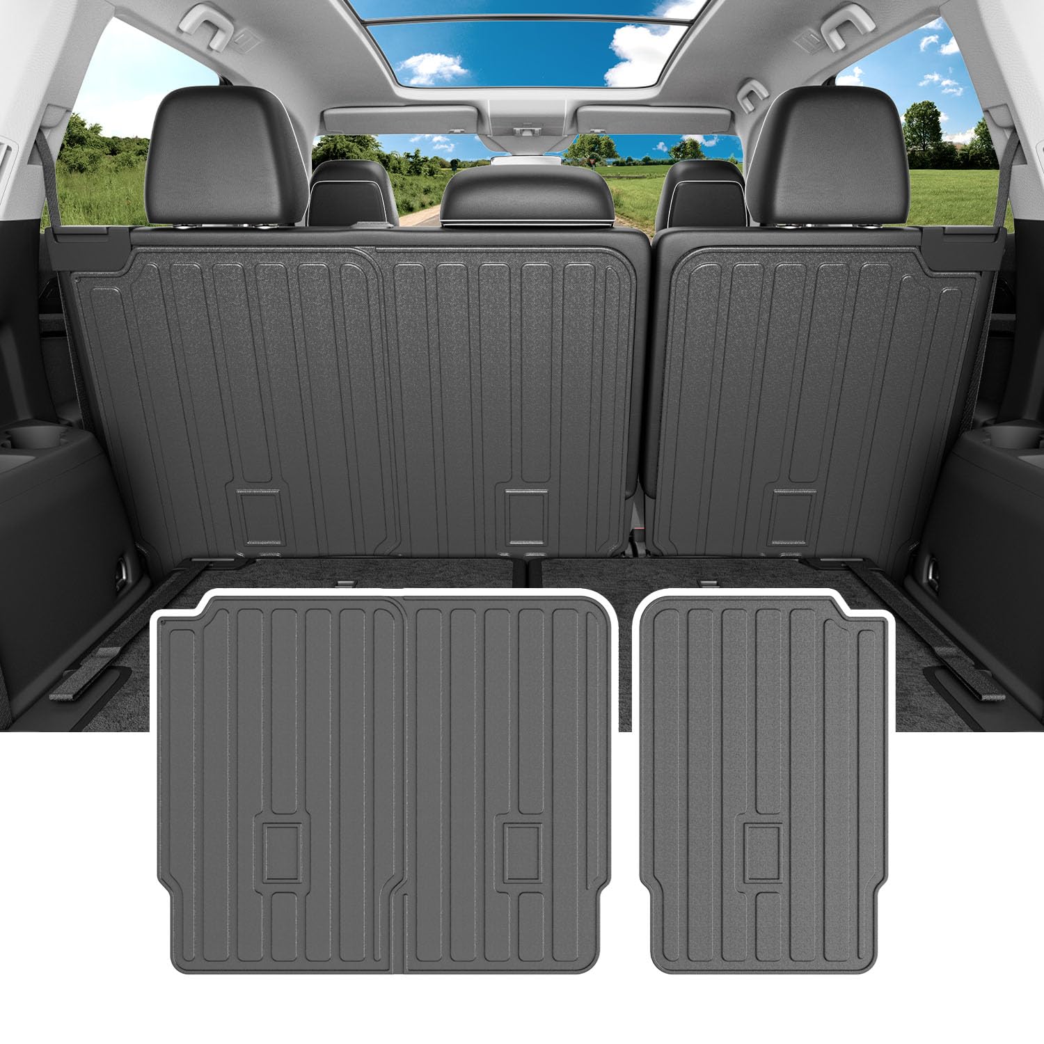 Tapete de carga powoq para 6 y 7 asientos compatible con