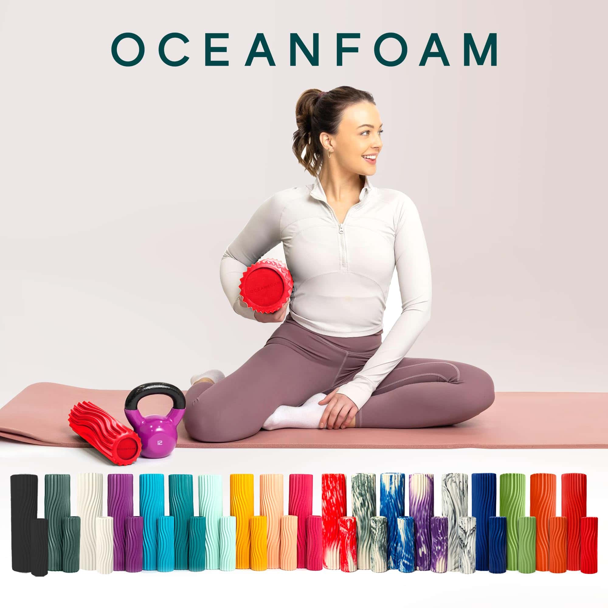 Oceanfoam Tidal Roller - Rodillo de masaje muscular - Rojo - Imagen 9