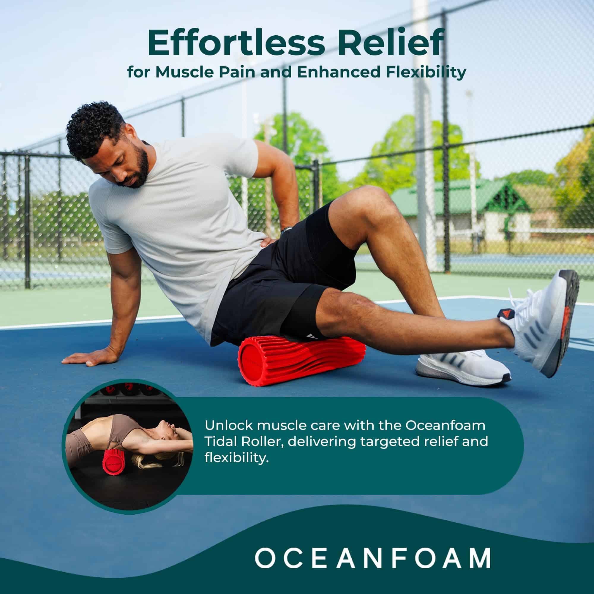 Oceanfoam Tidal Roller - Rodillo de masaje muscular - Rojo - Imagen 5