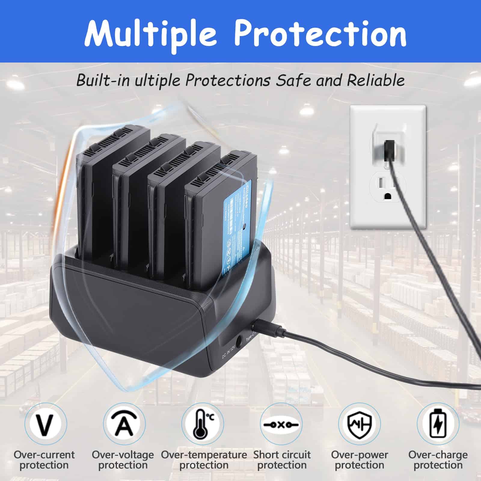 Cargador de baterías de 4 ranuras TC77 para Zebra - - Imagen 7