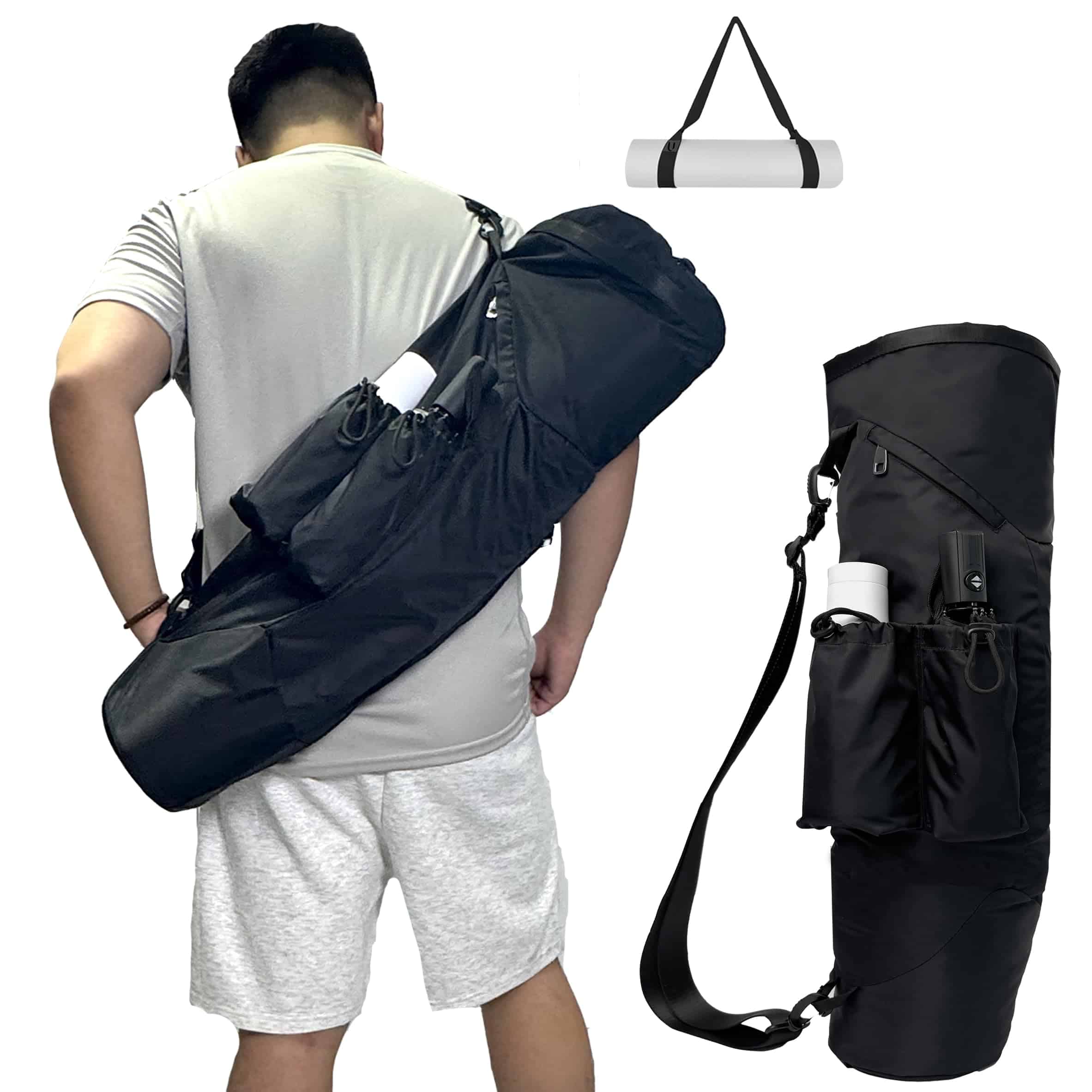 Bolsa para Tapete de Yoga Uhawi, con Bolsillo para Botella
