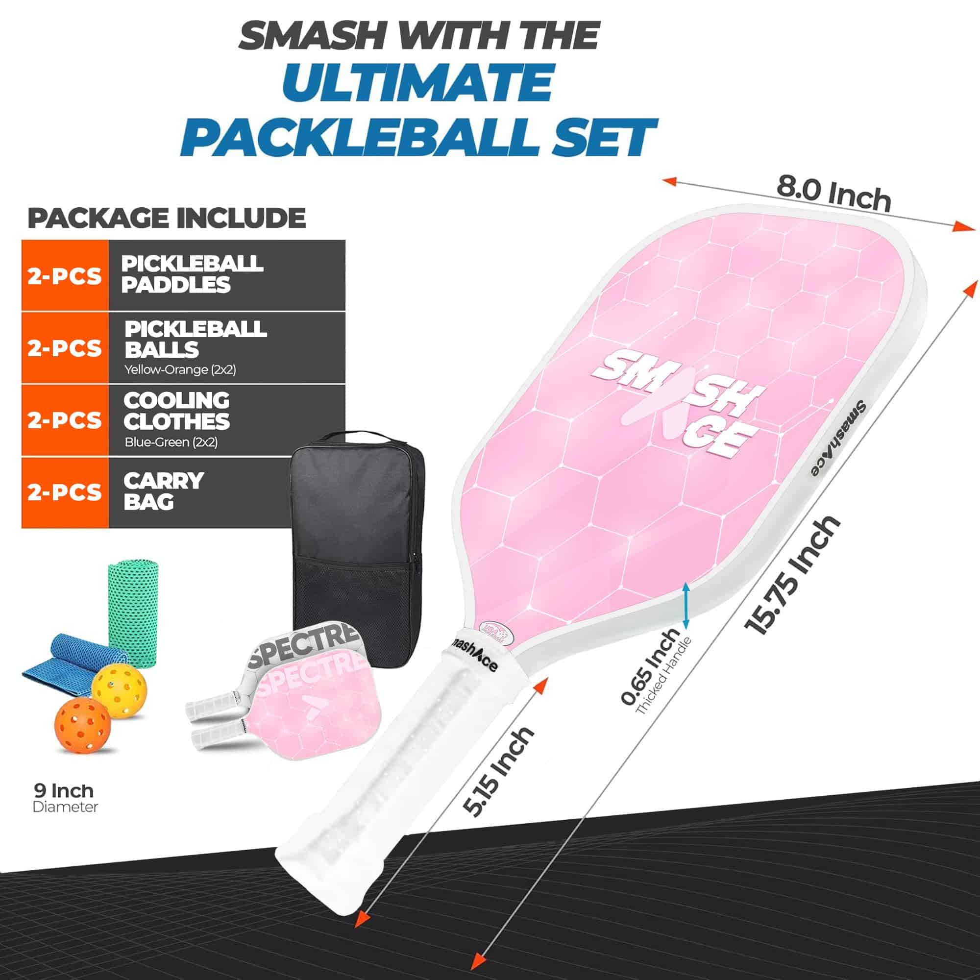Set de Palas de Pickleball SmashAce Aprobadas por la USAPA - Imagen 3