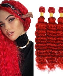 14 16 18 pulgadas Paquetes de Cabello Humano Rojo Ombre