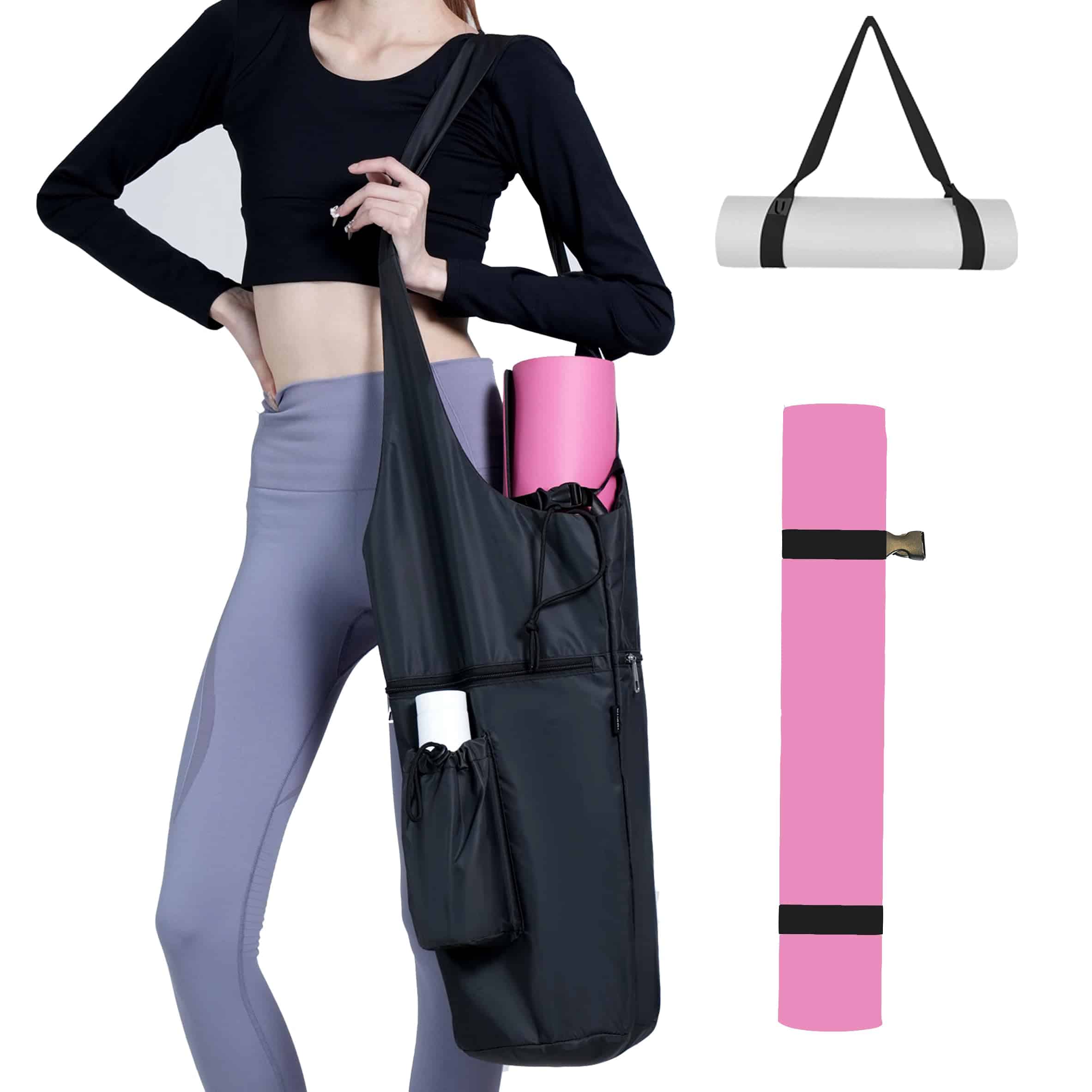 Bolso para tapete de yoga Uhawi, con capa -Negro