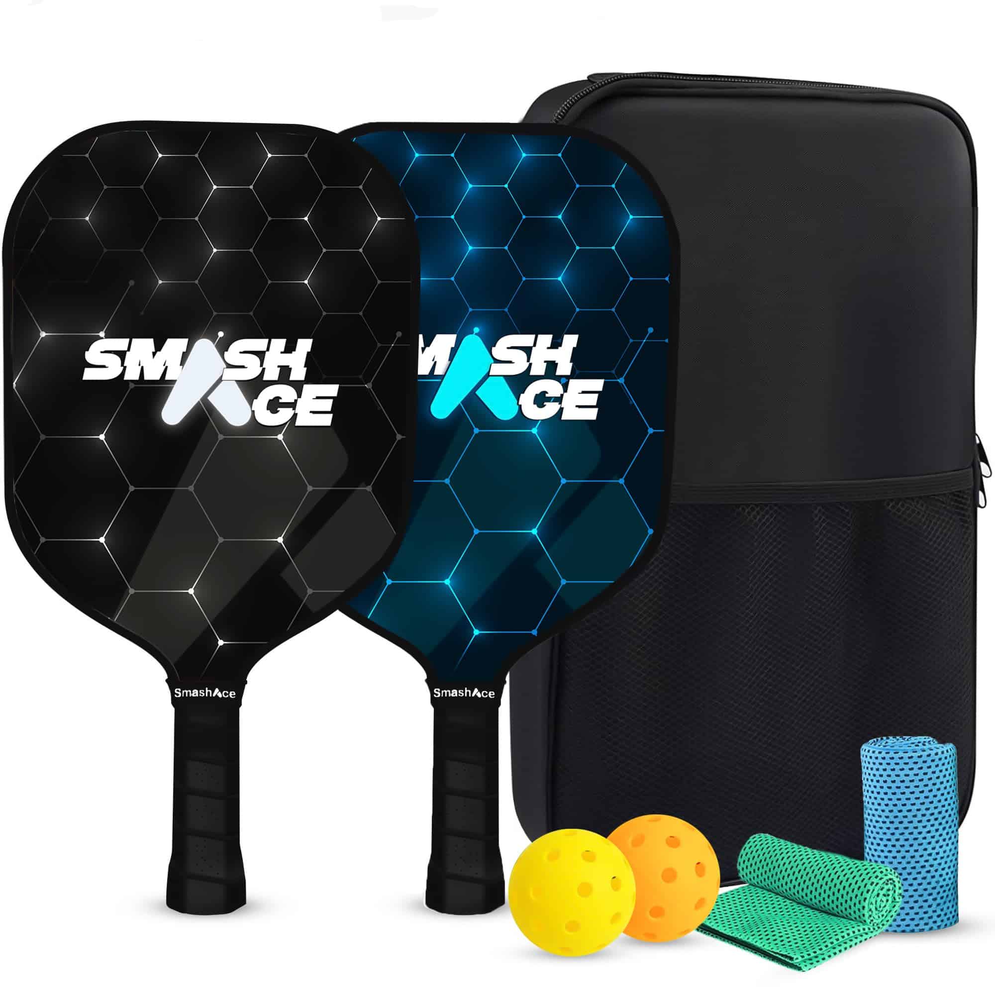 Set de paletas de pickleball SmashAce -Azul y Negro