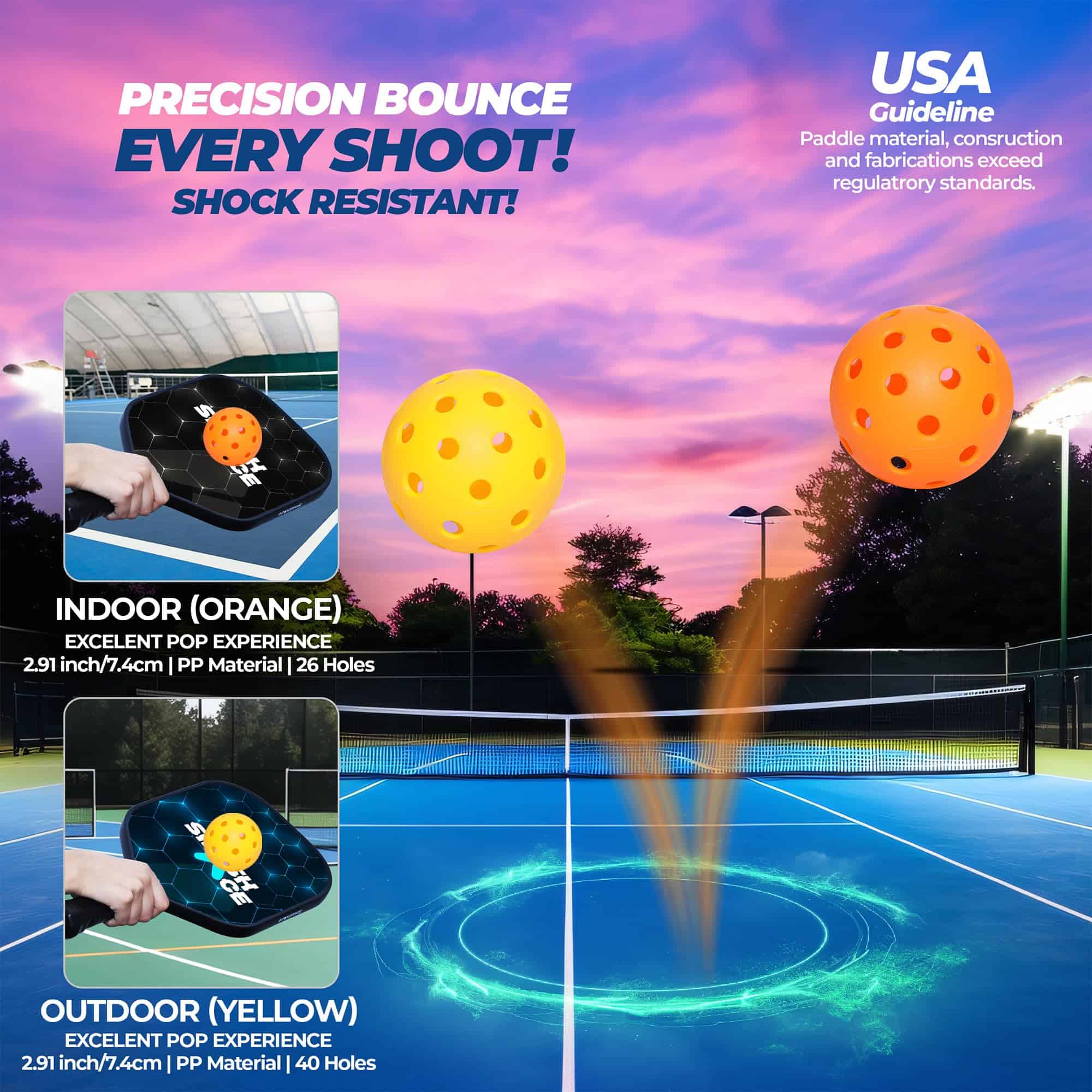 Set de paletas de pickleball SmashAce -Azul y Negro - Imagen 5