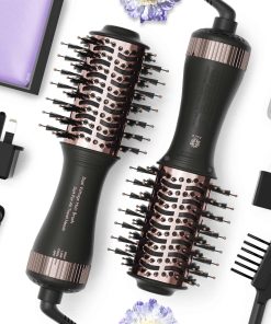 Secador de Cabello y Cepillo alisador y rizador de Doble