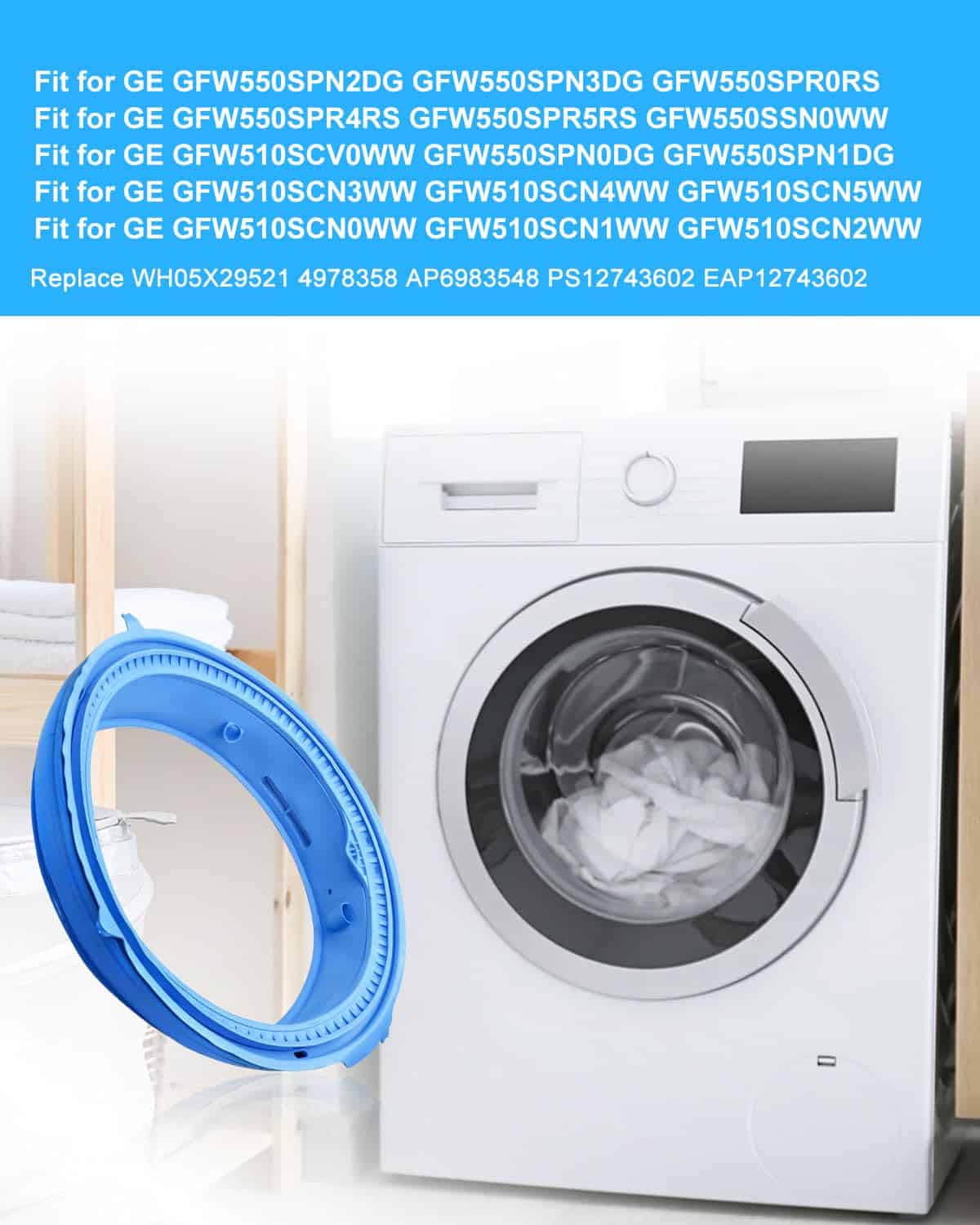 Sello de Goma para Puerta de Lavadora HUQUZN Compatible con - Imagen 4