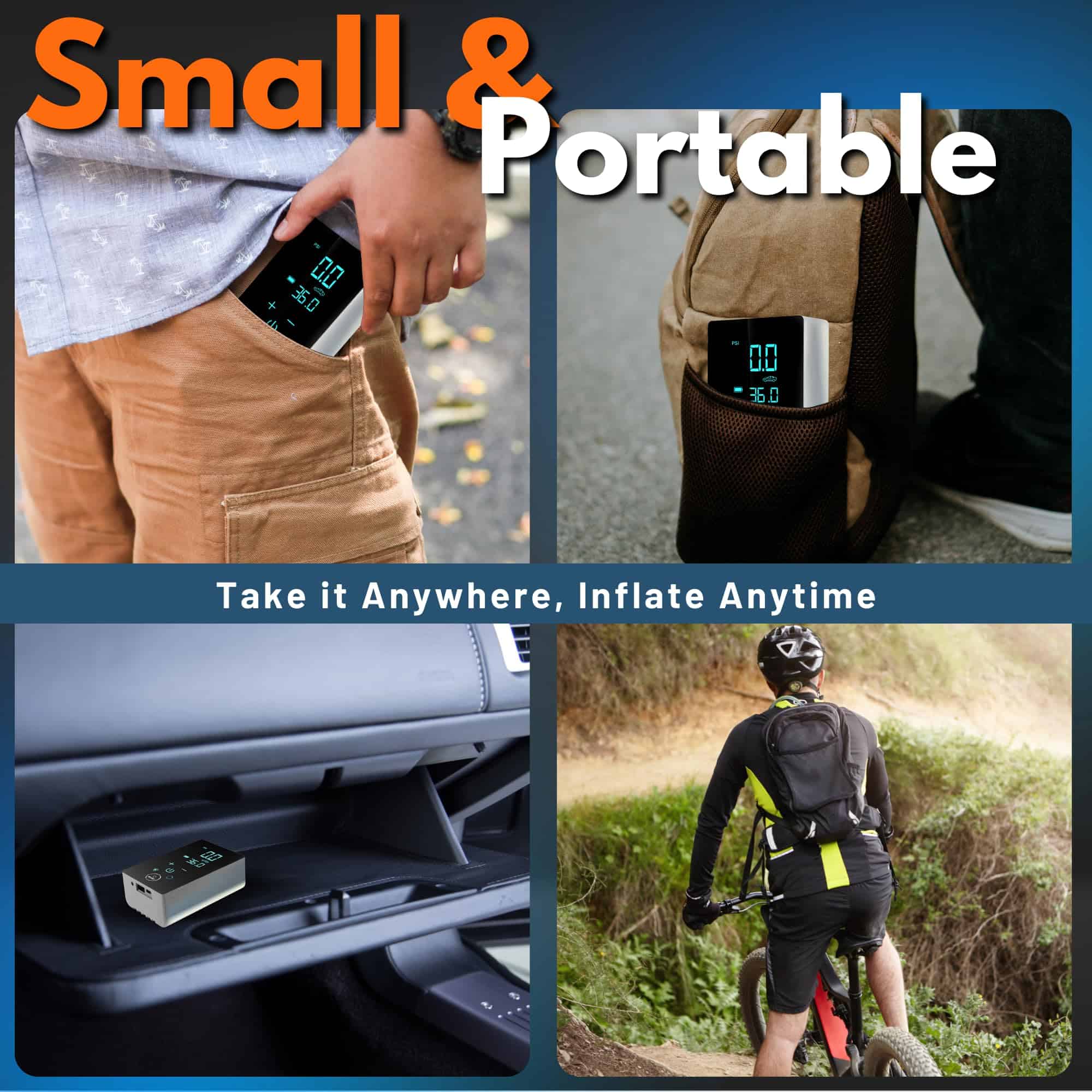 Inflador de Neumáticos Portátil OnePlanet - Compresor de - Imagen 7