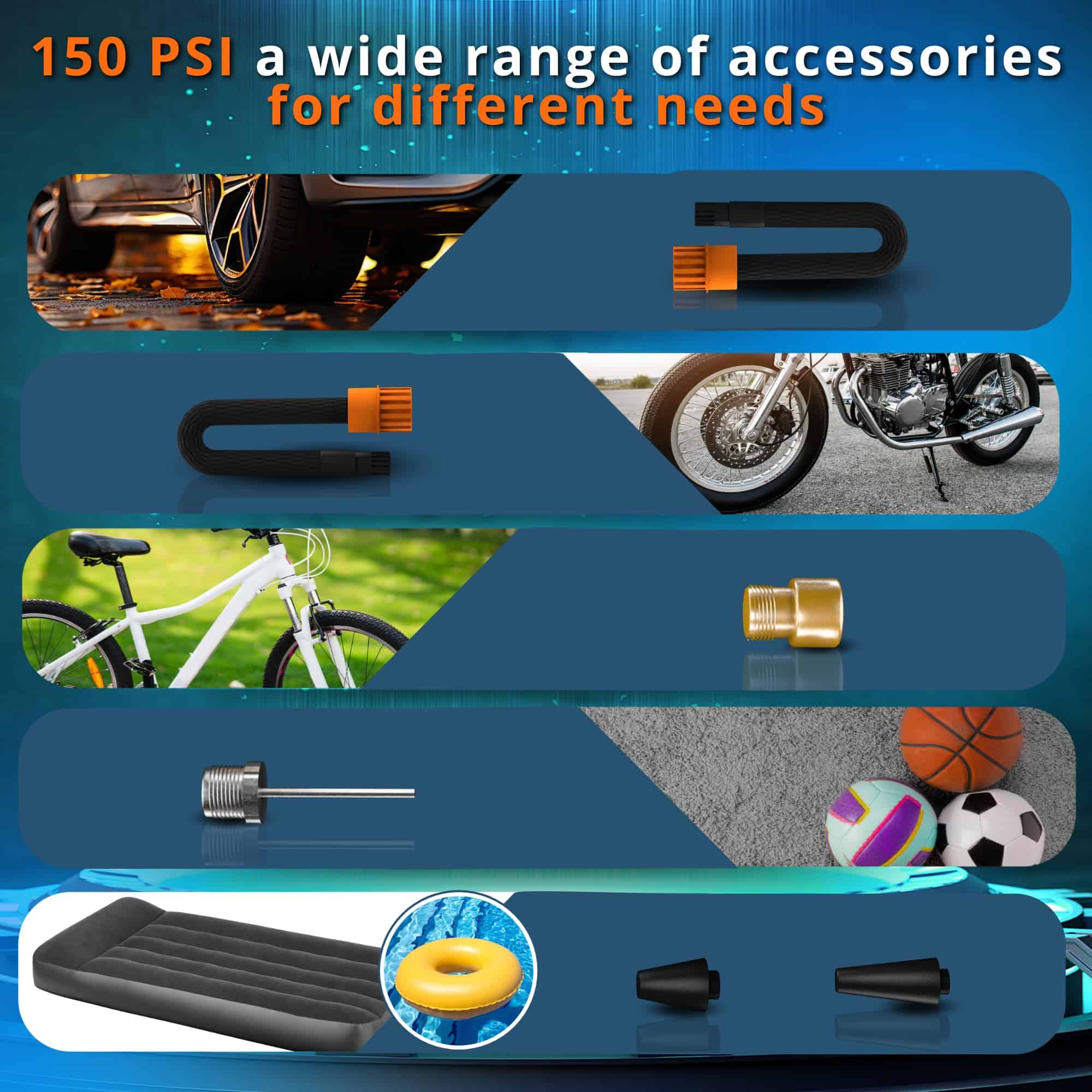 Inflador de Neumáticos Portátil OnePlanet - Compresor de - Imagen 8