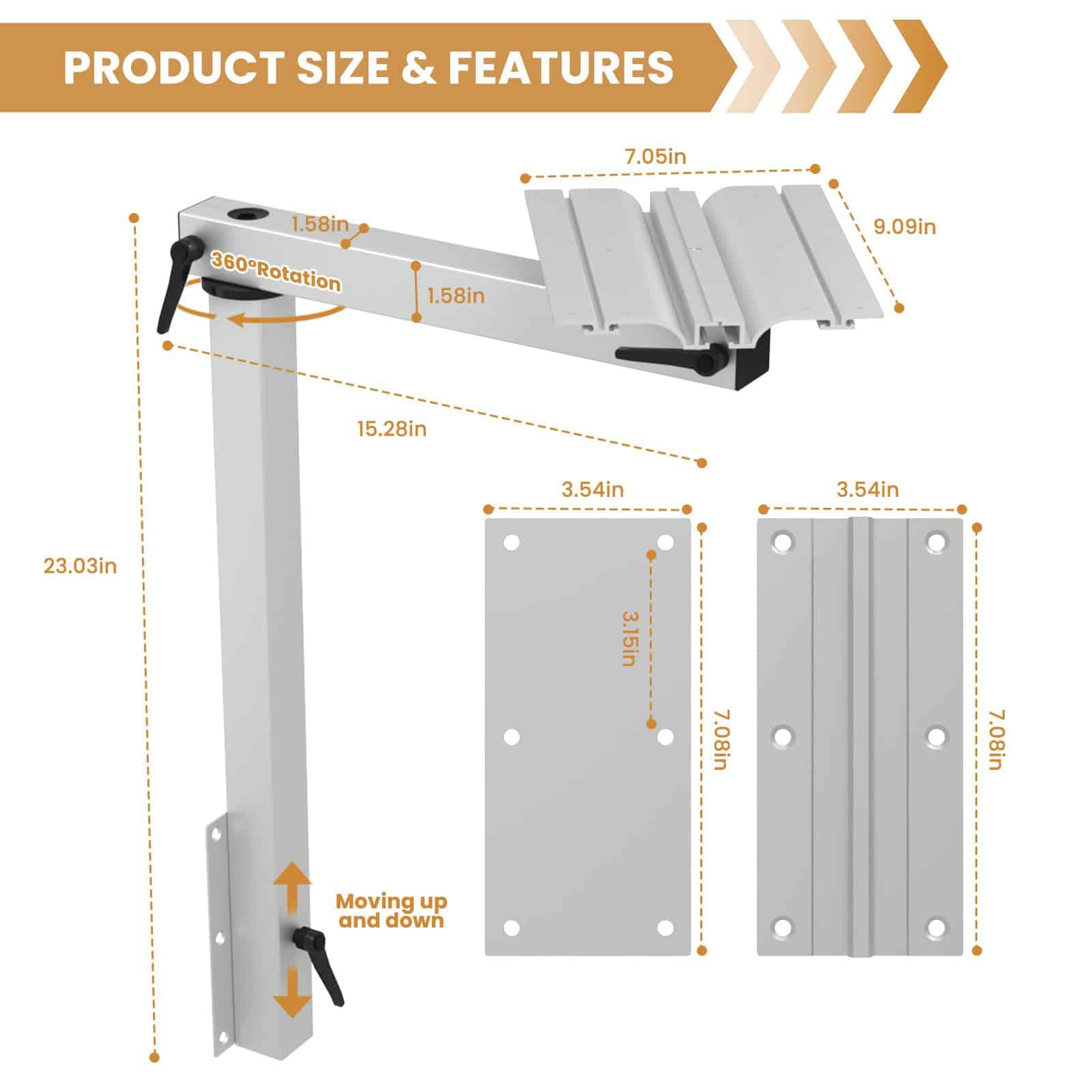 Pata de Mesa Removible para RV, Accesorios para RV, Gira - Imagen 3