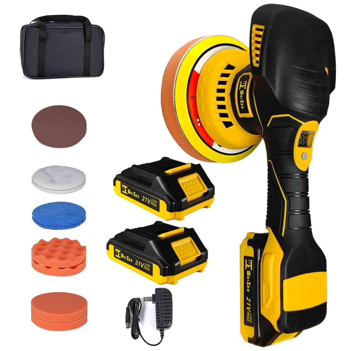 Kit Pulidora y Enceradora Inalámbrica para Coche con 21V 2