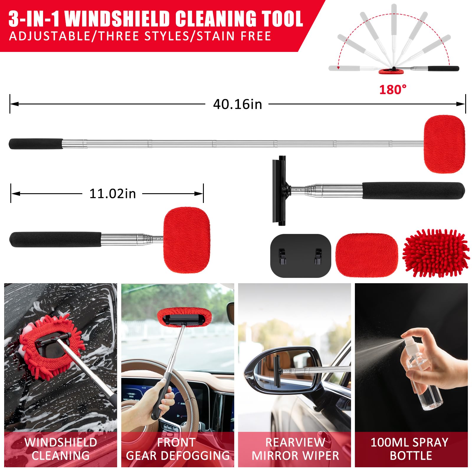 GPUSFAK 47Pcs Juego de Limpieza para Automóvil con - Imagen 4