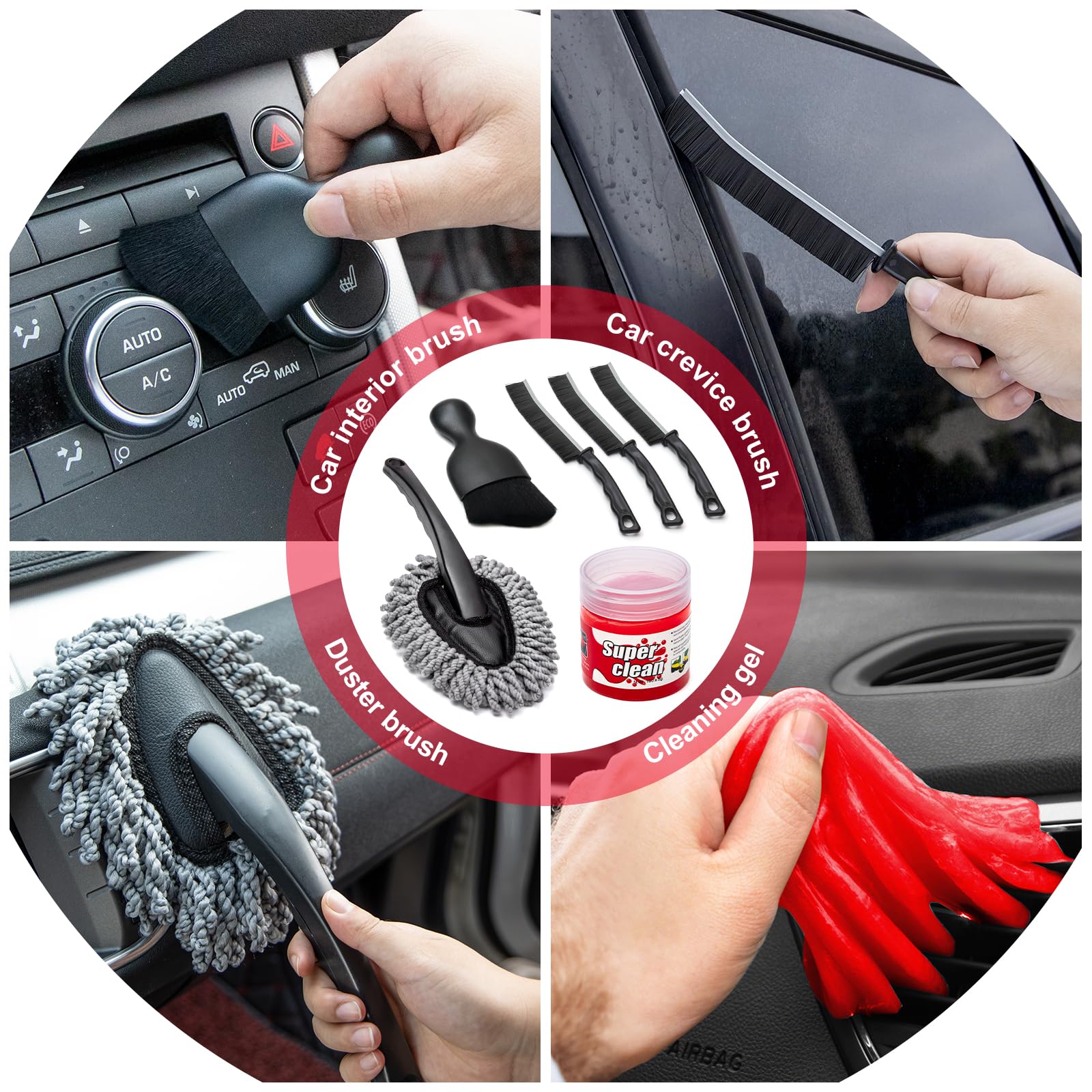 GPUSFAK 47Pcs Juego de Limpieza para Automóvil con - Imagen 7