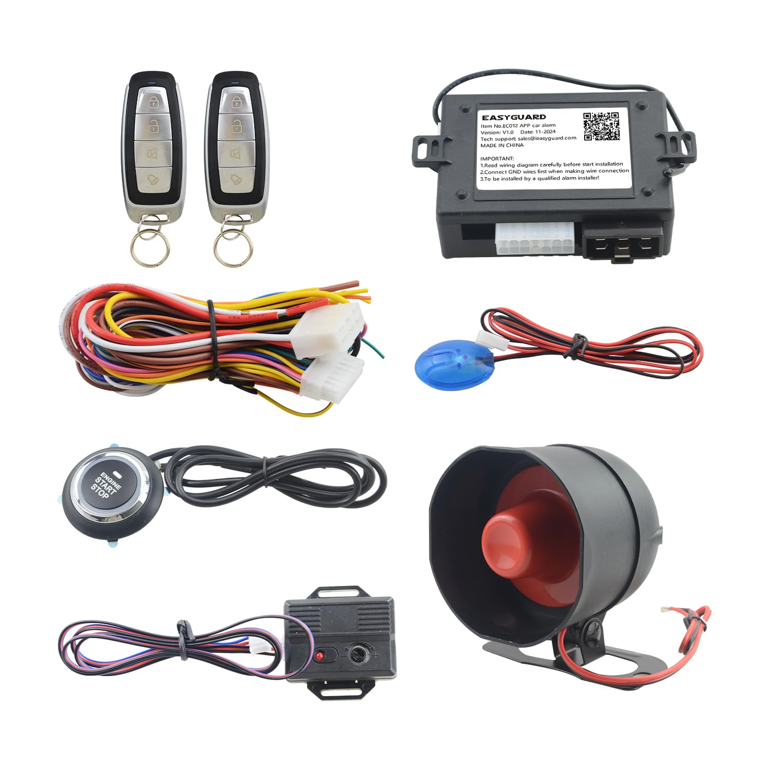 Alarma para automóvil EASYGUARD EC012 con inicio remoto