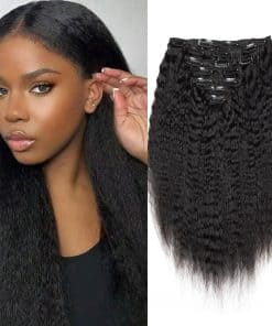Extensiones de Cabello Clip en Kinky Straight 100% Cabello