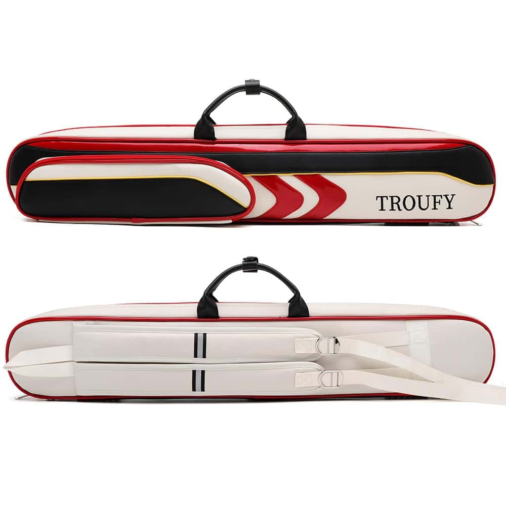 Estuche de taco de billar TROUFY 3X4 de cuero PU - Duradero