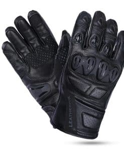 Guantes de Cuero Negro Auténtico para Hombres - Guantes de
