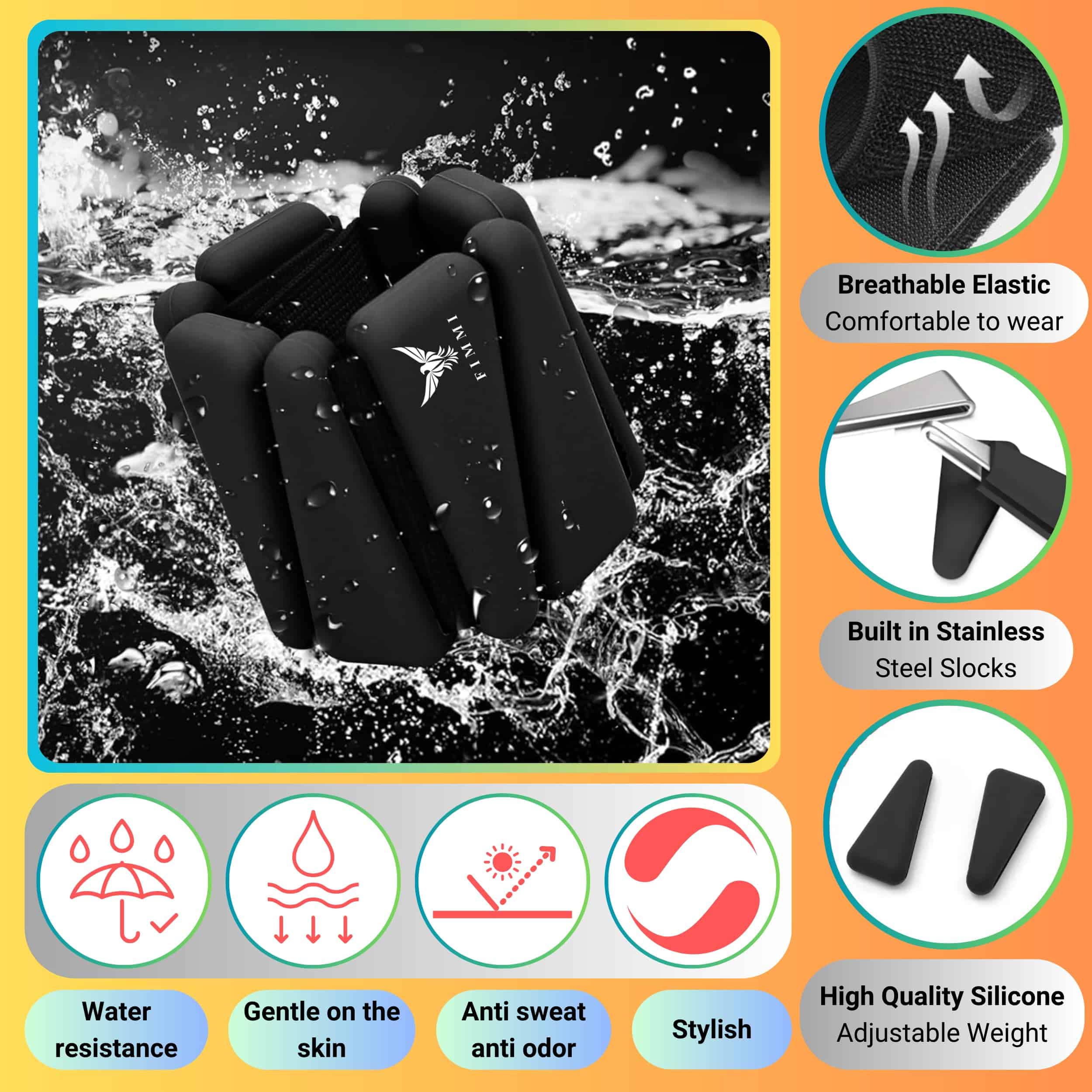 Pesas de Muñeca y Tobillo F I M M I para Mujeres y Hombres, - Imagen 5