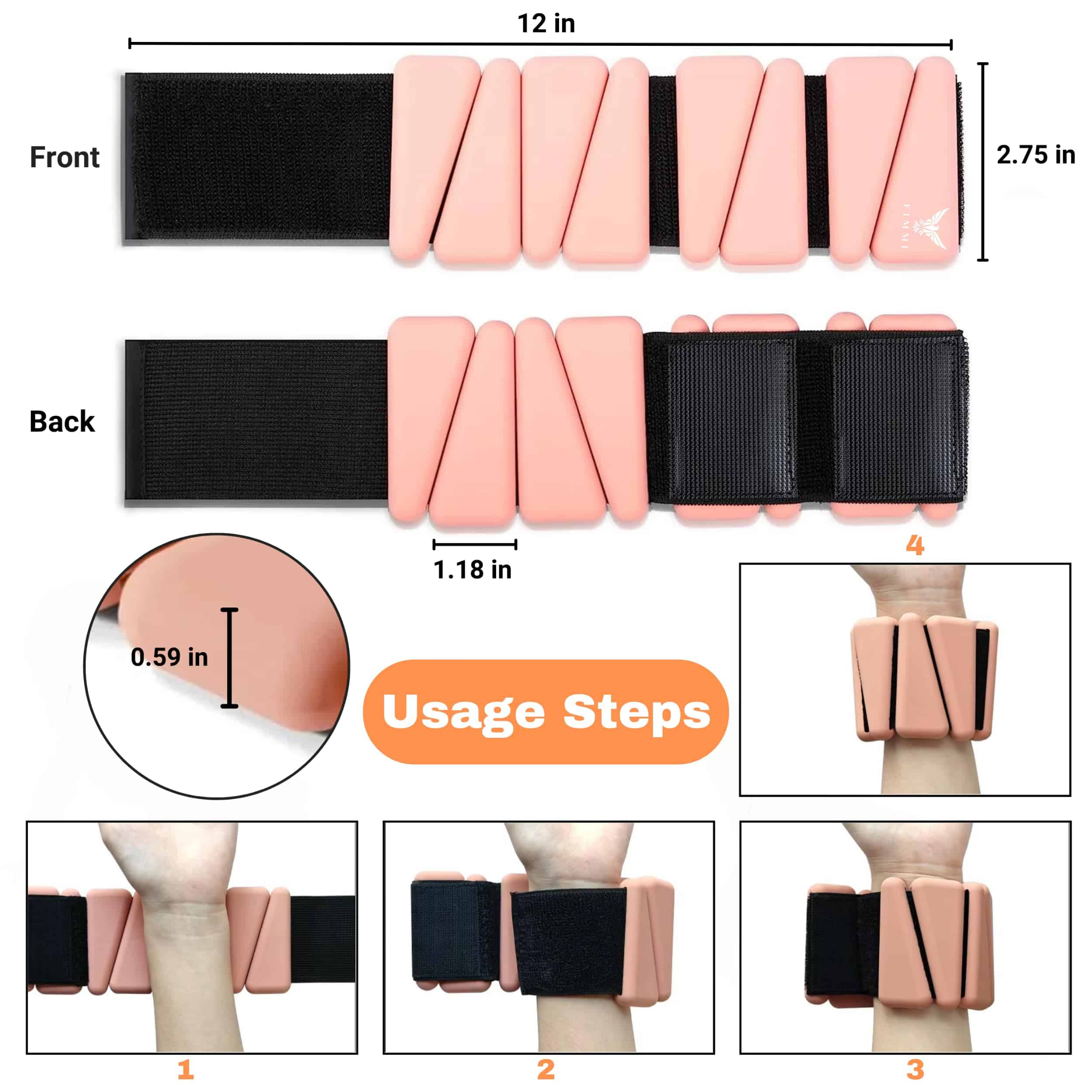 Pesas de Muñeca y Tobillo F I M M I para Mujeres Hombres, - Imagen 7