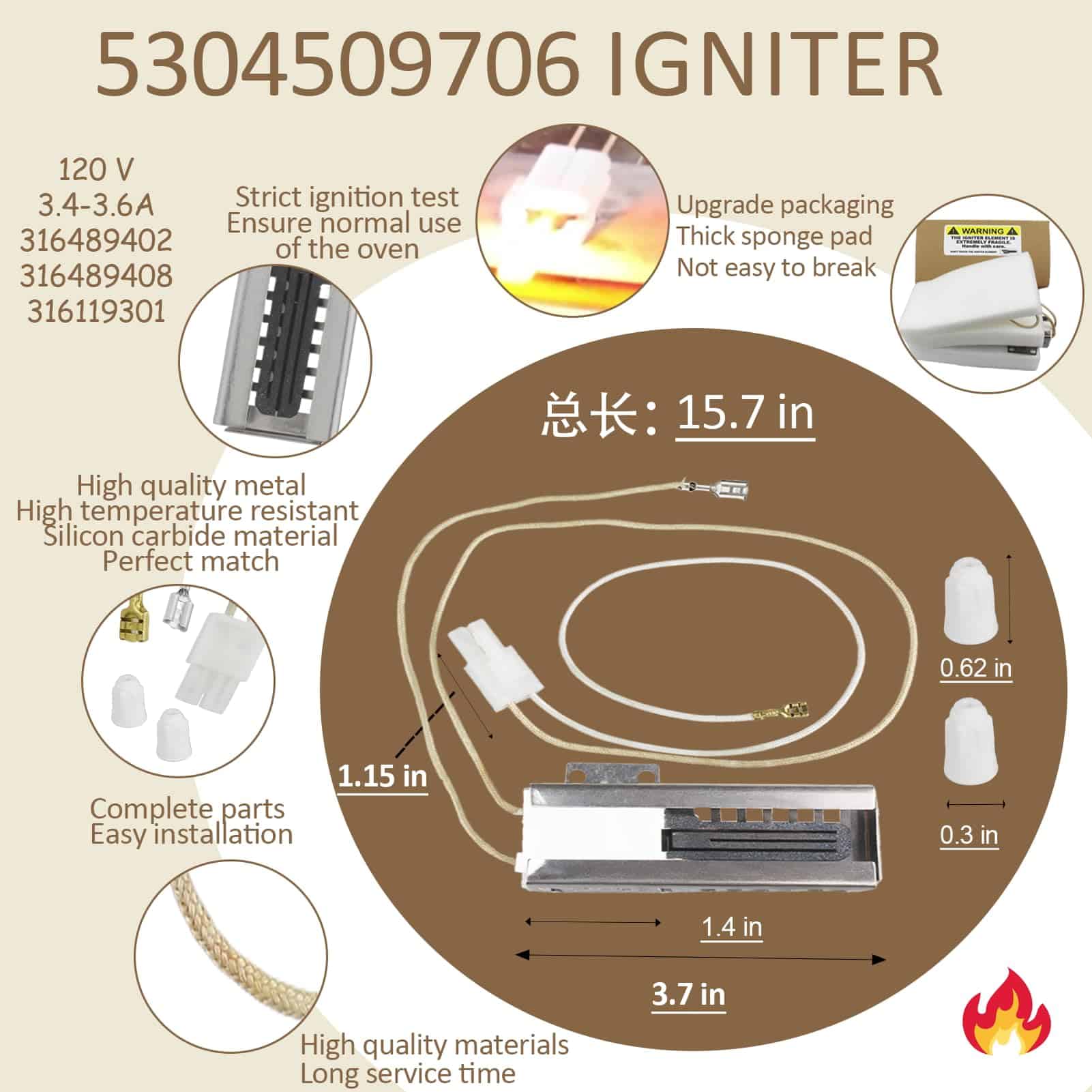 2025 Mejorado 5304509706 316489402 Encendedor de Horno de - Imagen 4