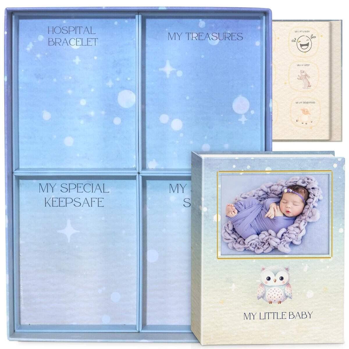 Libro de Recuerdos de Bebé Caja de Recuerdos para Niña o