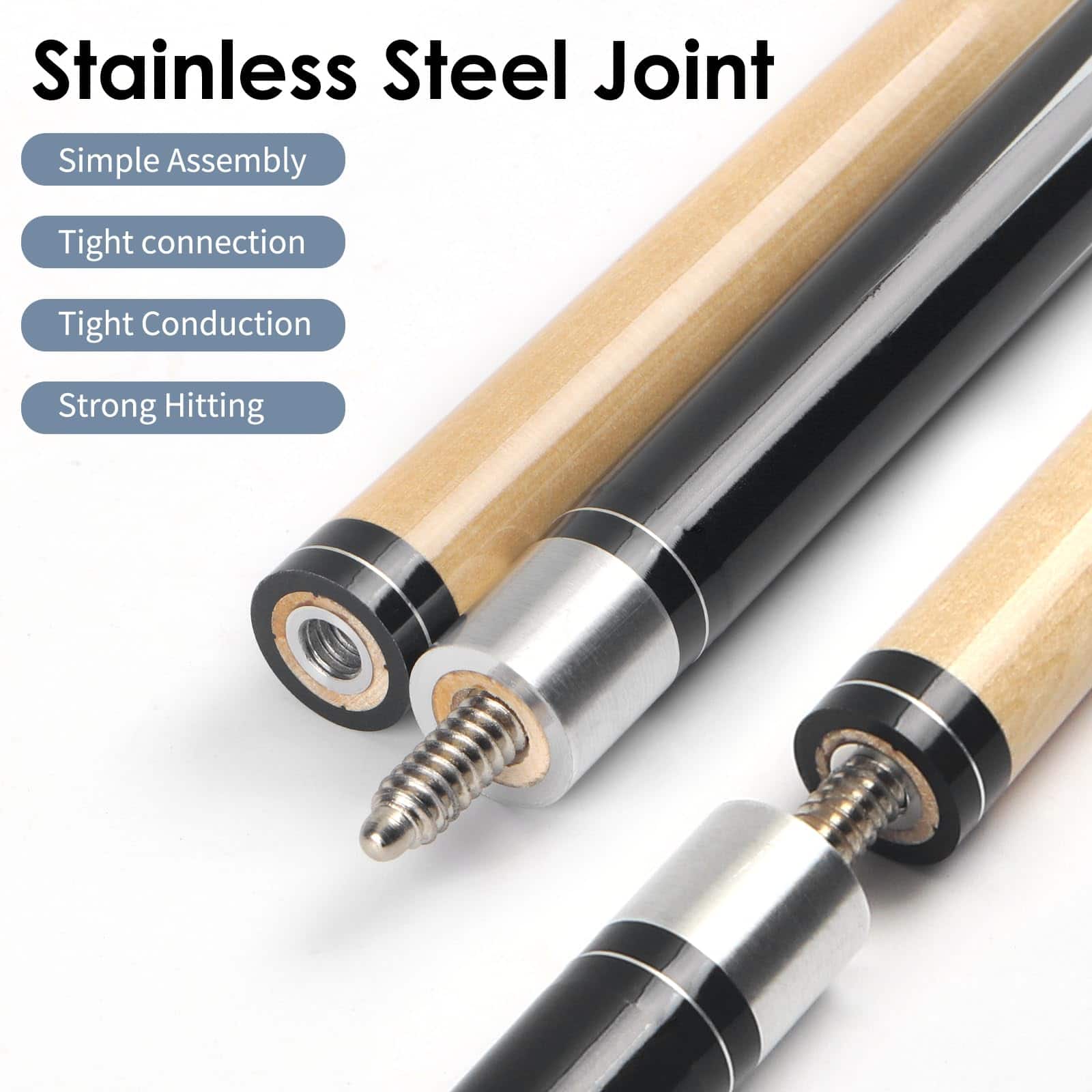 Juego de 5 palos de billar Kmise, palo de billar de arce - Imagen 4