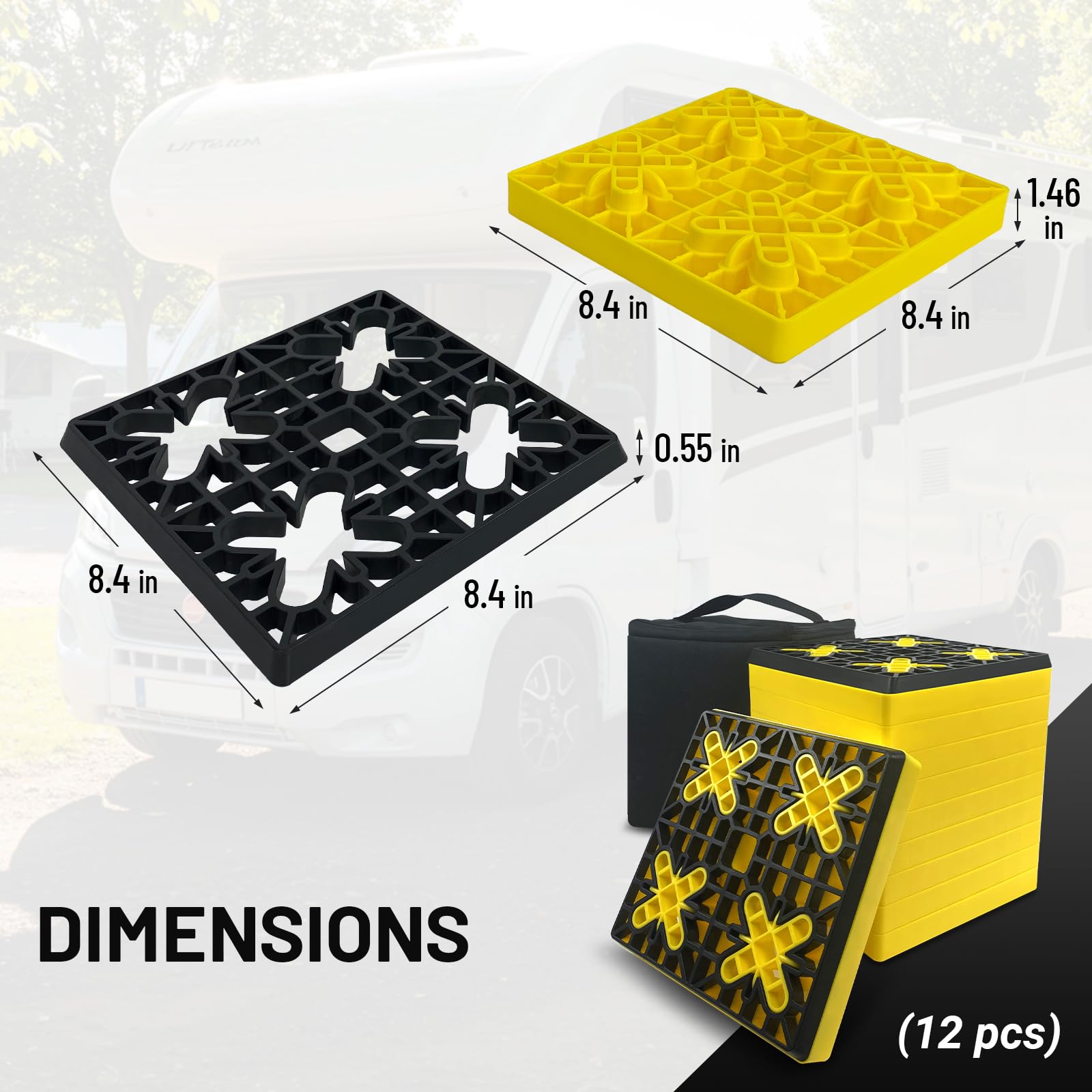 Bloques de Nivelación para RV ROBLOCK 12 Paquete, Bloques - Imagen 3