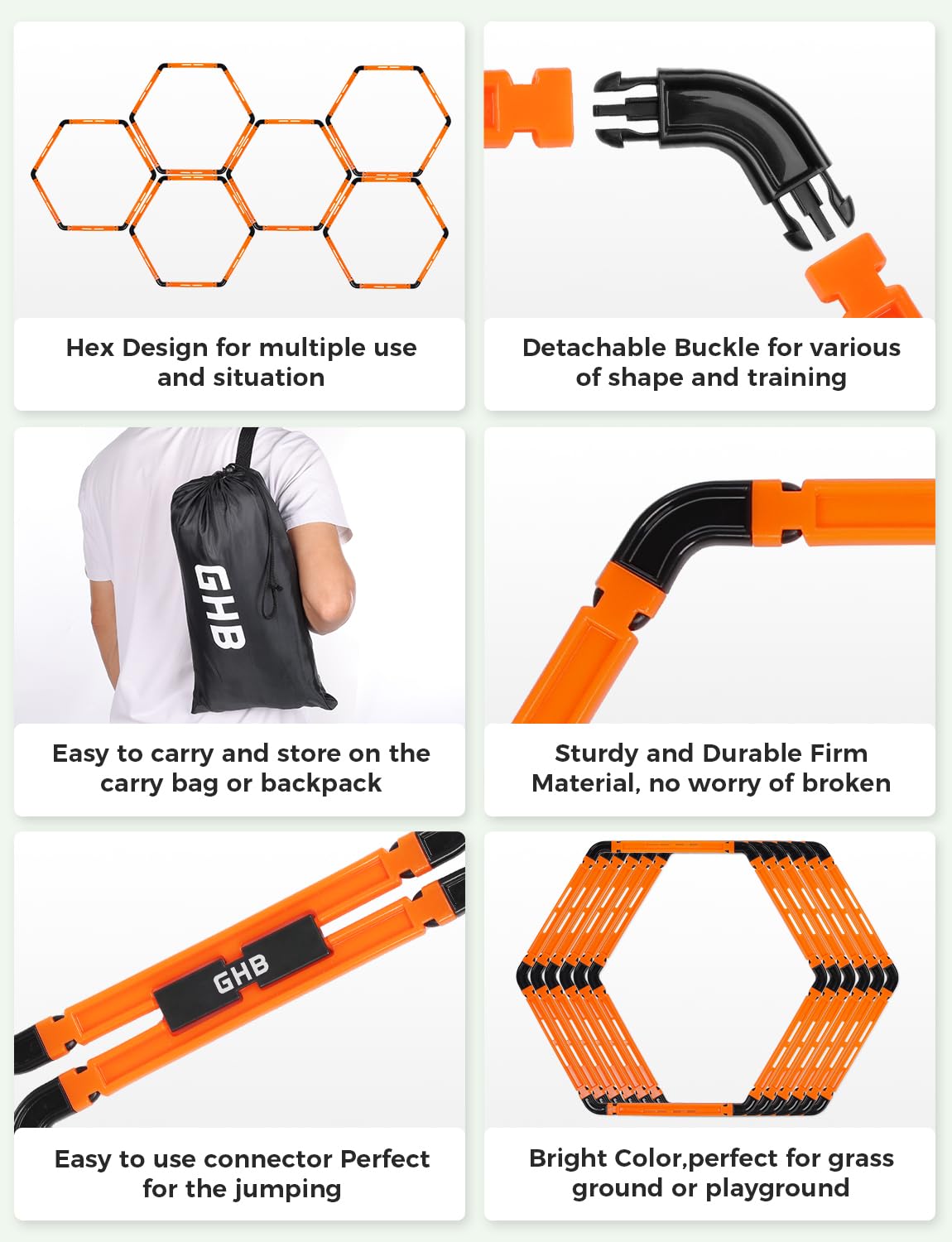 Anillos de Agilidad Hexagonal GHB con Bolsa de Transporte 6 - Imagen 3