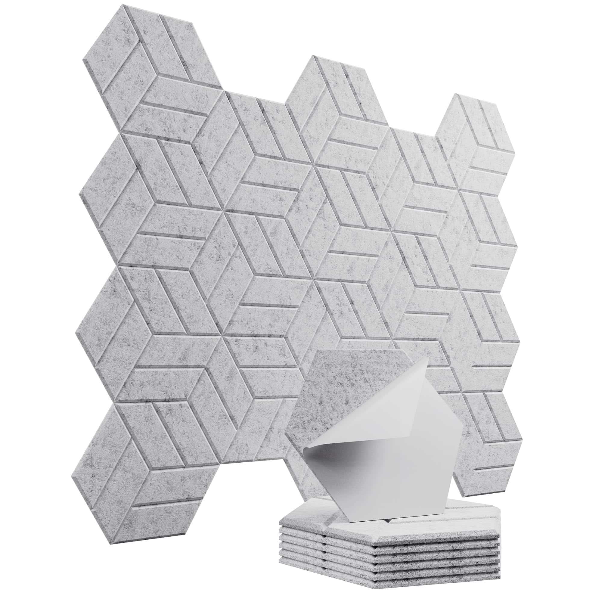 Paneles Acústicos Hexagonales Sanfylikus Pack de 12, 12" x