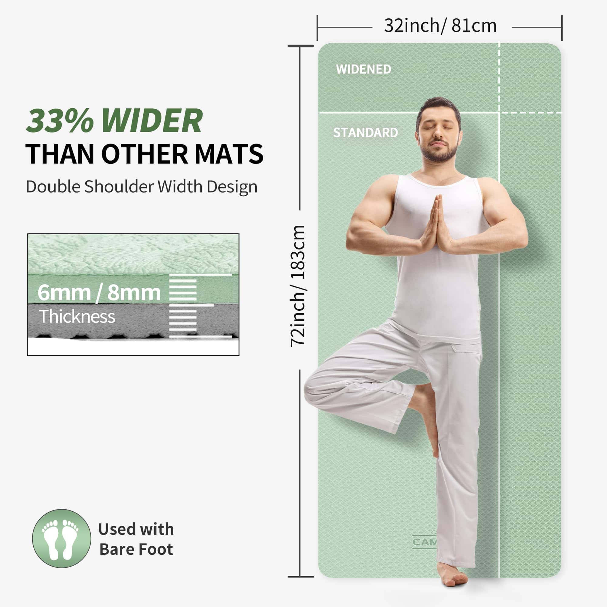 Tapete de Yoga Extra Ancho CAMBIVO para -Verde Menta - Imagen 3