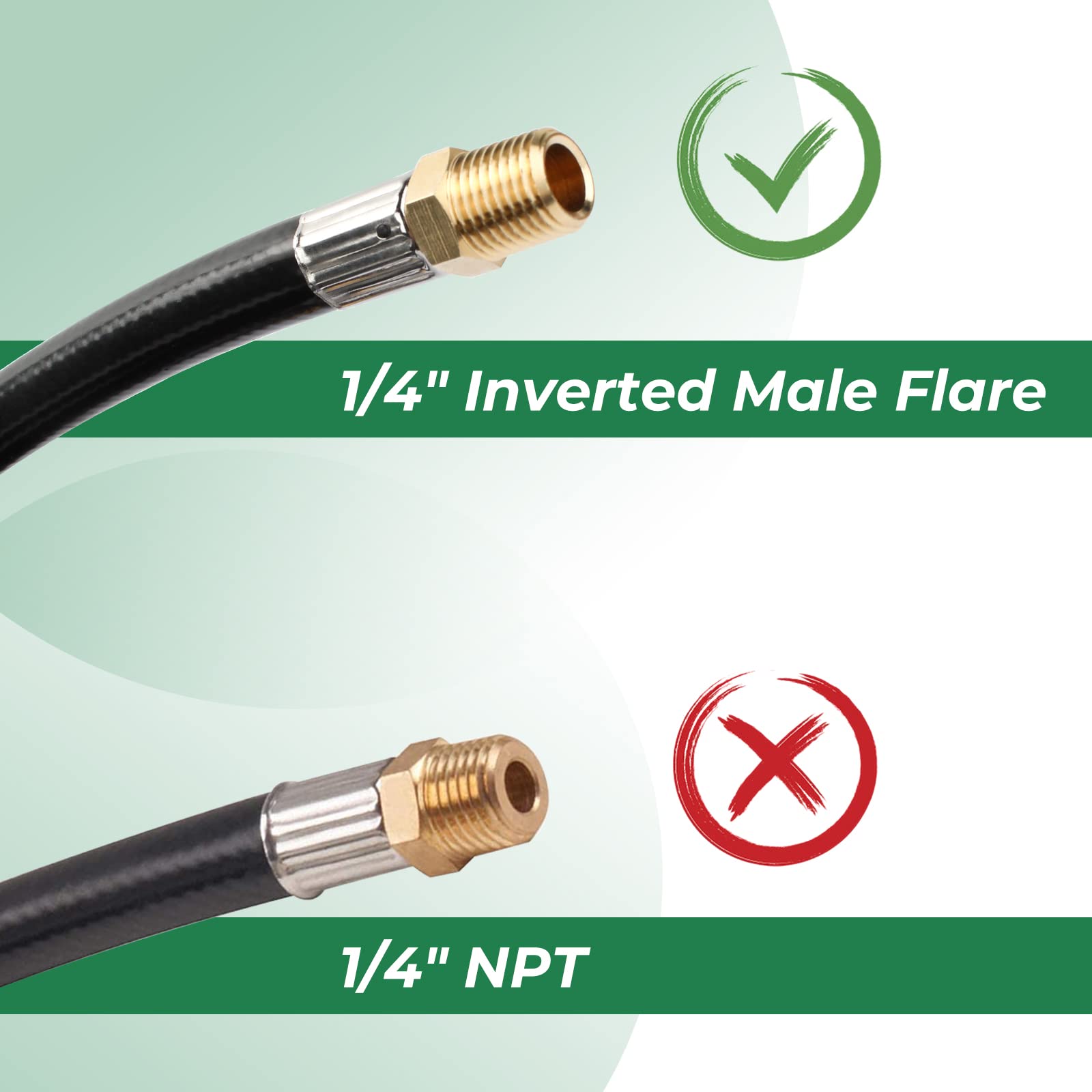 Manguera de Propano para RV SyunsXoon de 5 pies, POL x 1/4" - Imagen 5