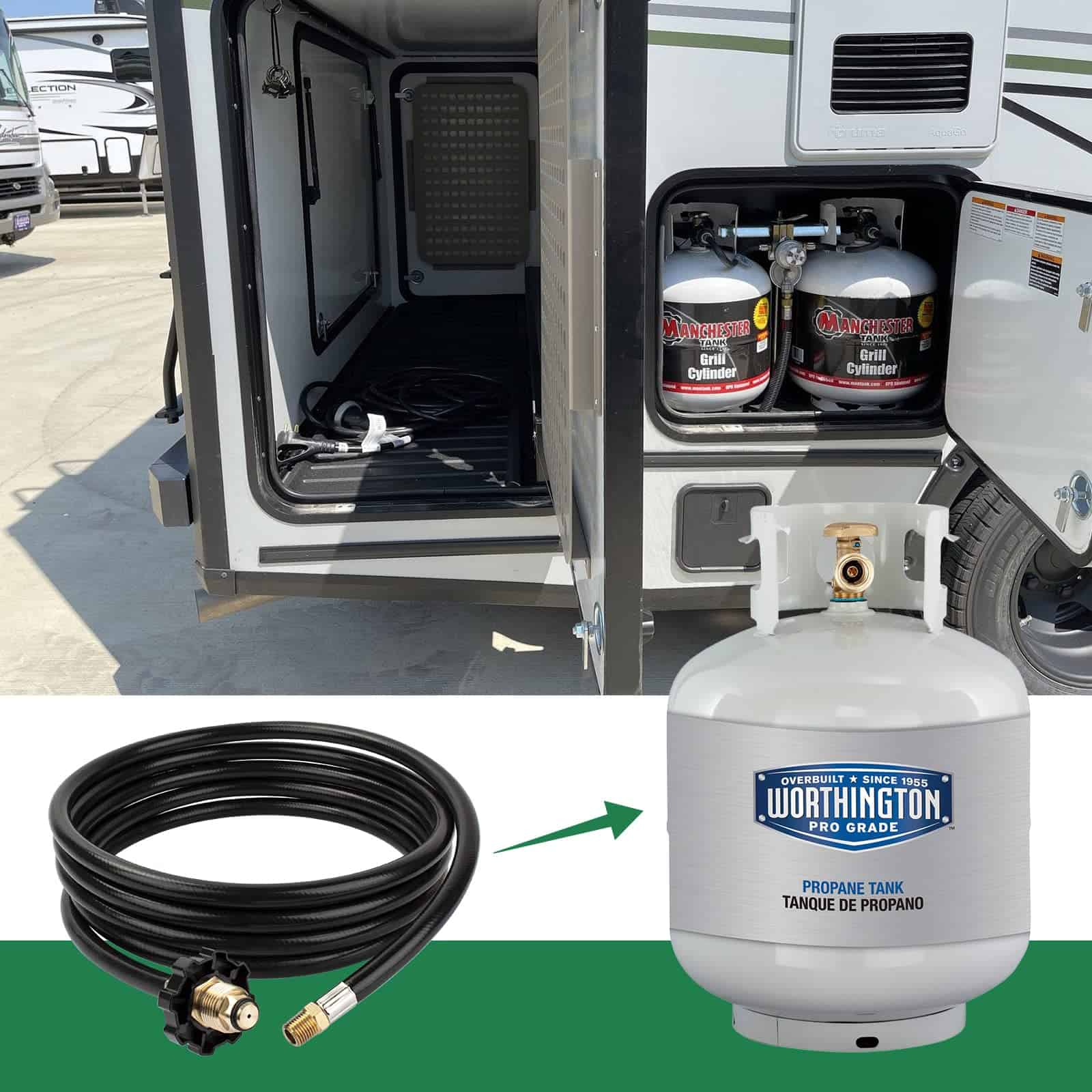 Manguera de Propano para RV SyunsXoon de 5 pies, POL x 1/4" - Imagen 8